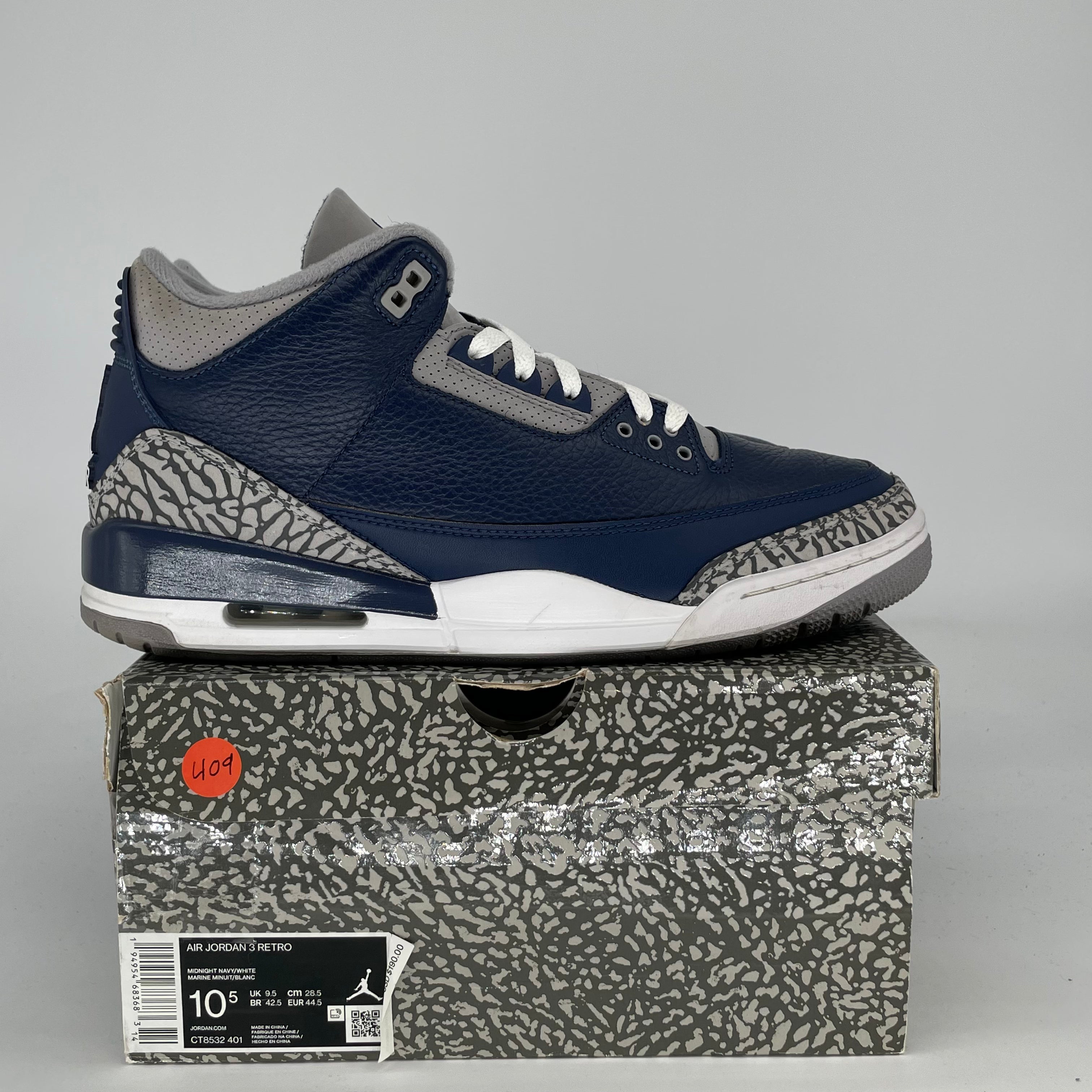 AIR JORDAN 3 GEORGETOWN CT8532-401 SIZE 10.5/12W