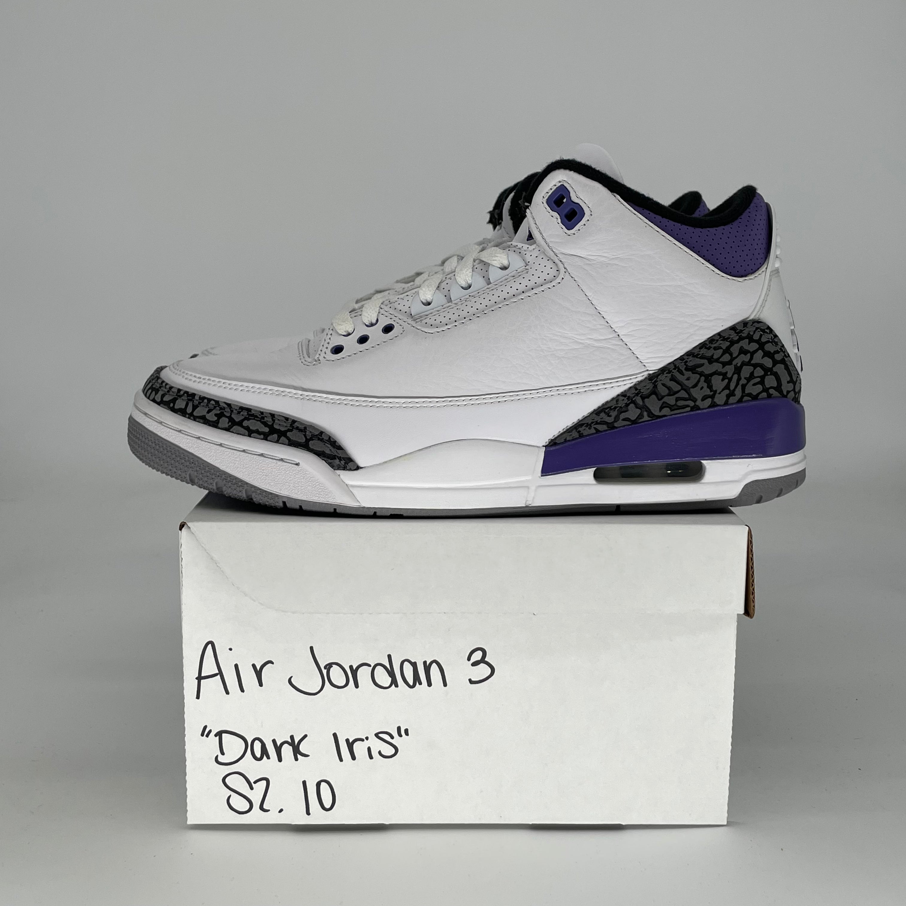 AIR JORDAN 3 DARK IRIS CT8532-105 SIZE 10/11.5W