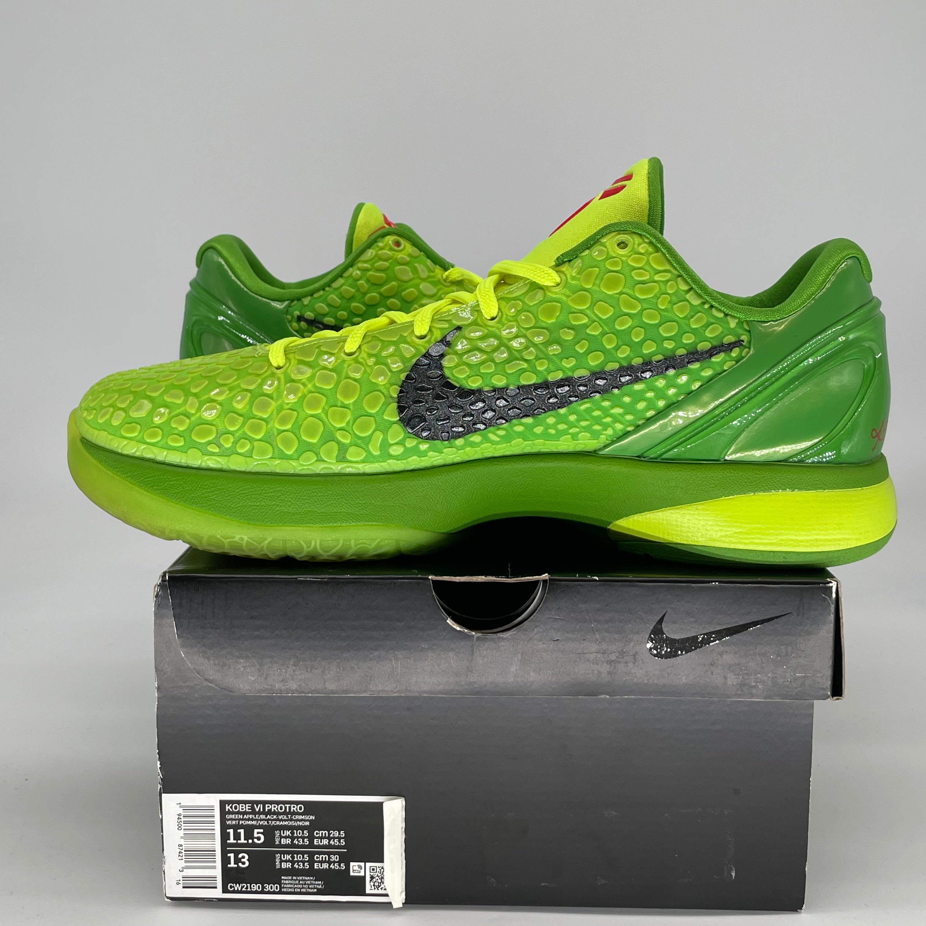 NIKE KOBE 6 PROTRO GRINCH CW2190-300 SIZE 11.5/13W