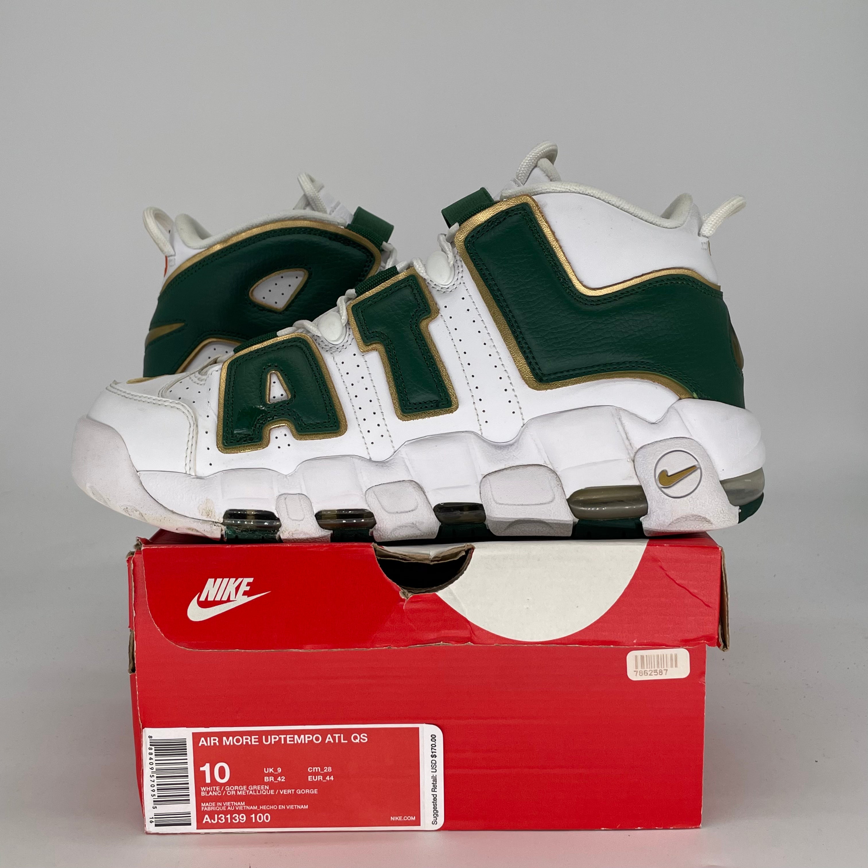 NIKE AIR MORE UPTEMPO ATLANTA AJ3139-100 SIZE 10/11.5W