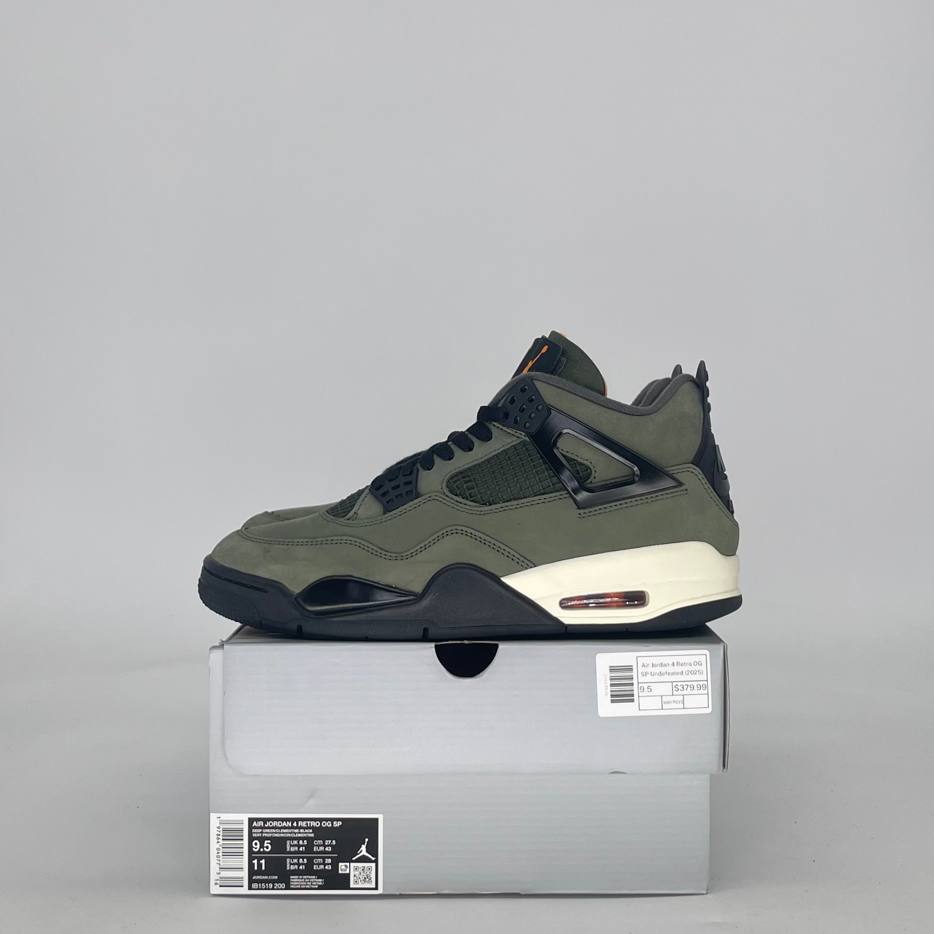 AIR JORDAN 4 UNDEFEATED IB1519-200 SIZE 9.5/11W