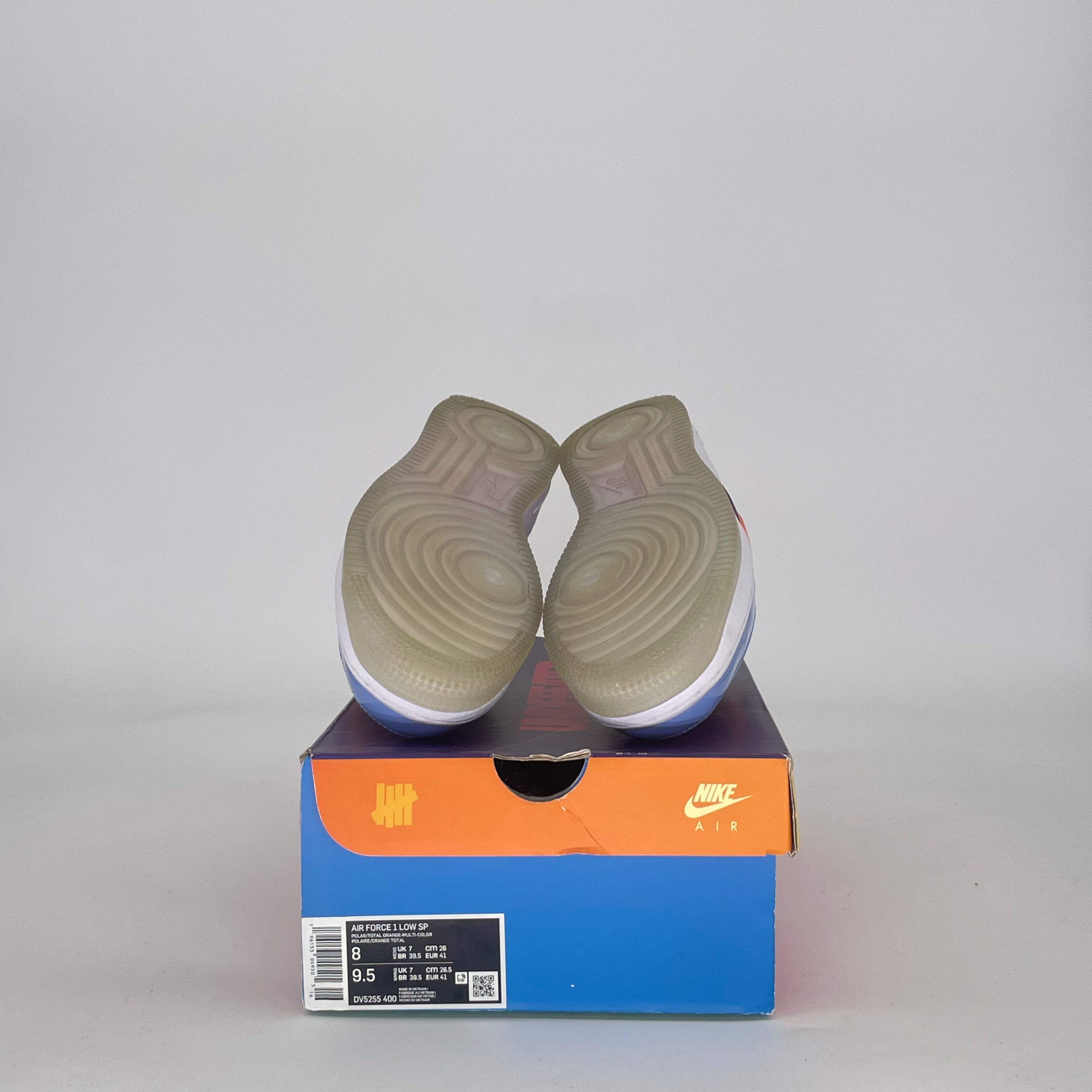 NIKE AIR FORCE 1 LOW UNDEFEATED MULTI-PATENT TOTAL ORANGE DV5255-400 SIZE 8/9.5W