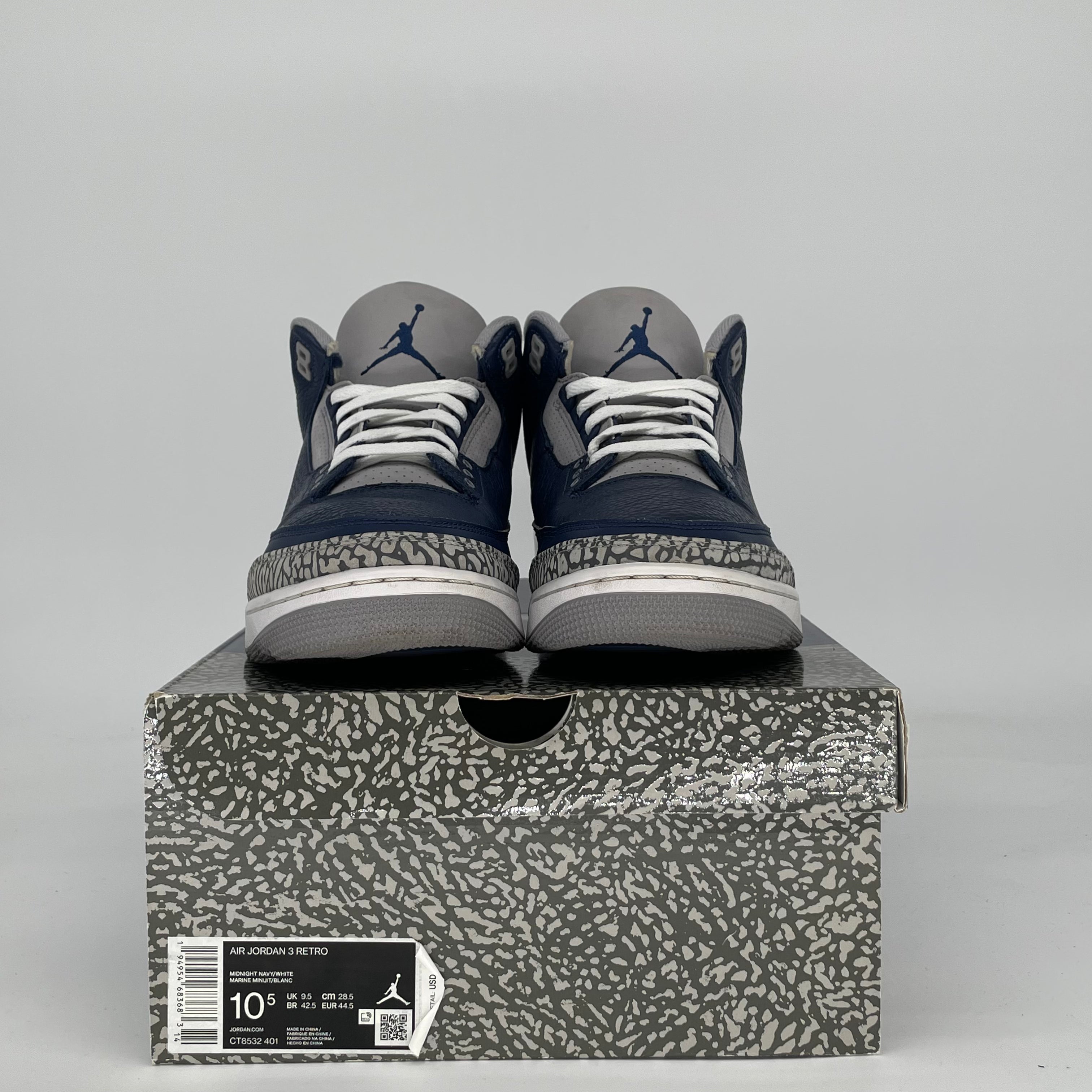 AIR JORDAN 3 GEORGETOWN CT8532-401 SIZE 10.5/12W