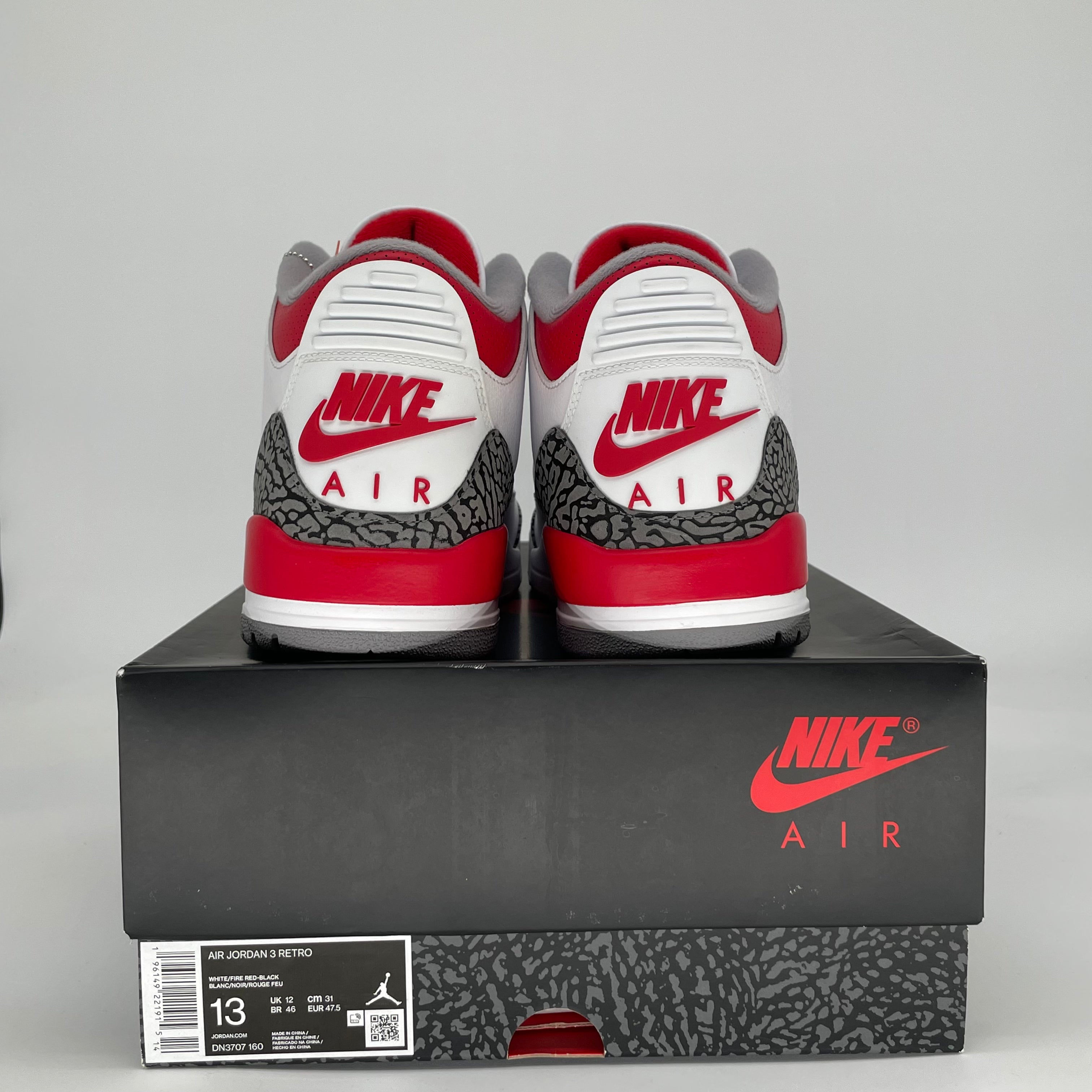 AIR JORDAN 3 FIRE RED DN3707-160 SIZE 13/14.5W