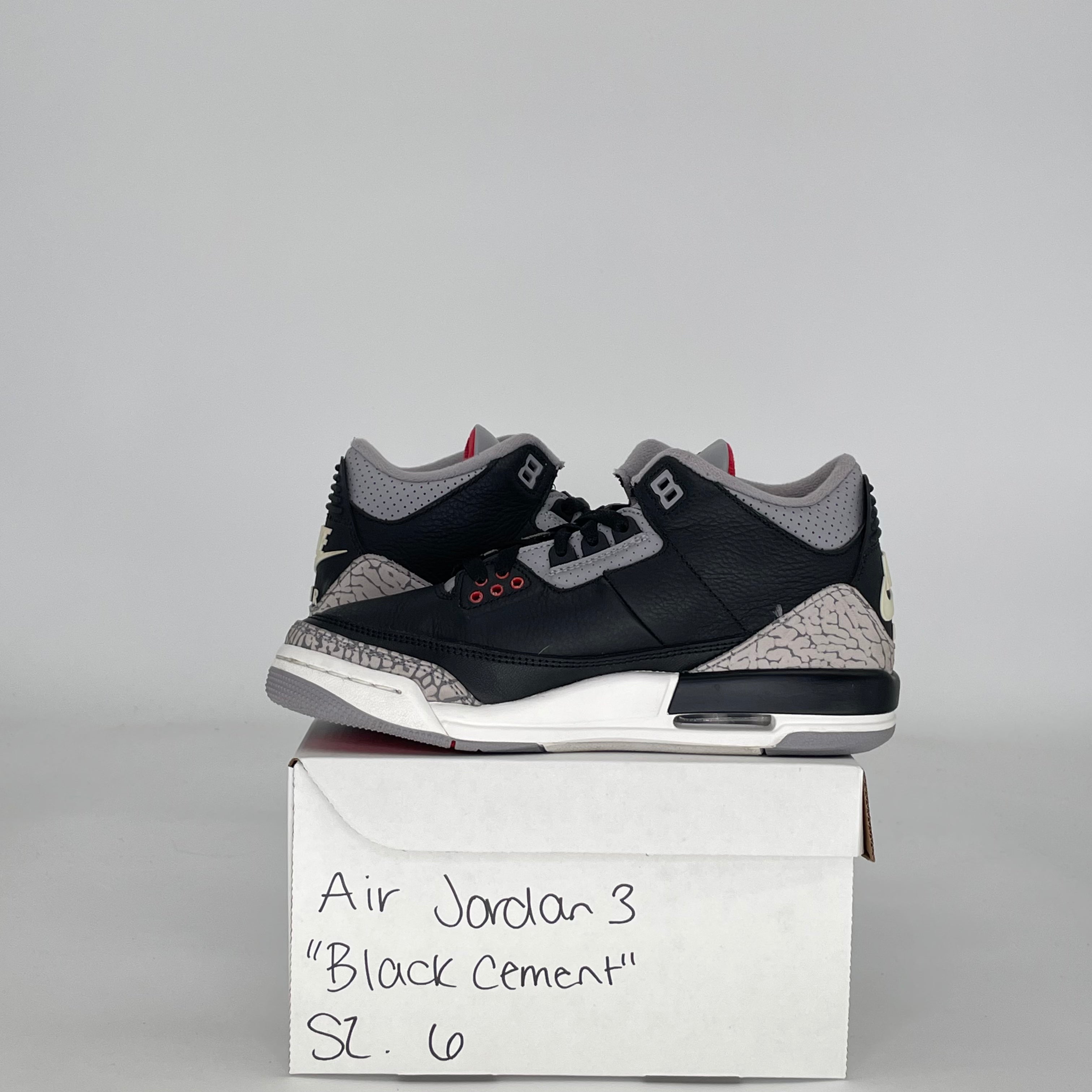AIR JORDAN 3 BLACK CEMENT DM0967-010 SIZE 6/7.5W GS