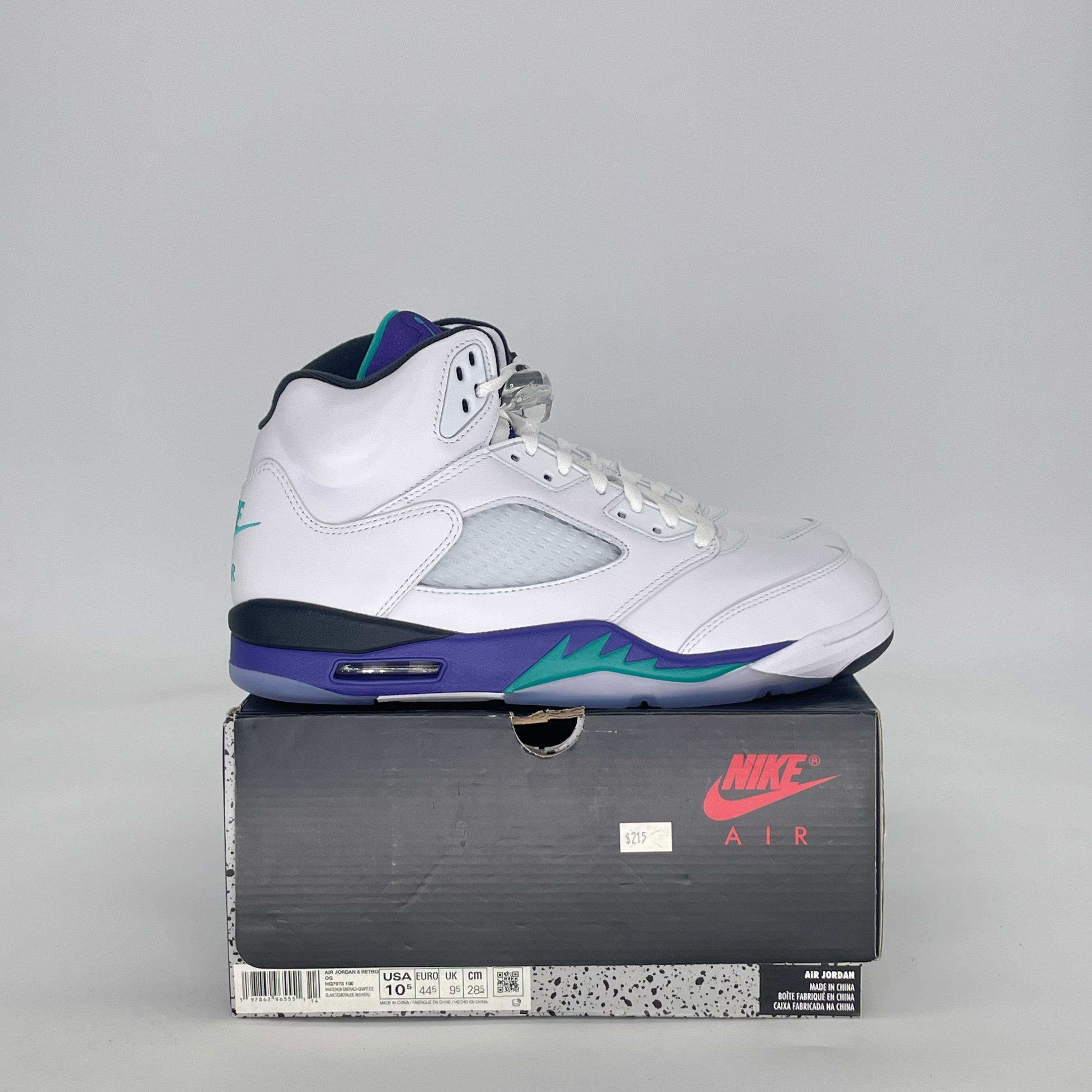 AIR JORDAN 5 GRAPE HQ7978-100 SIZE 10.5/12W