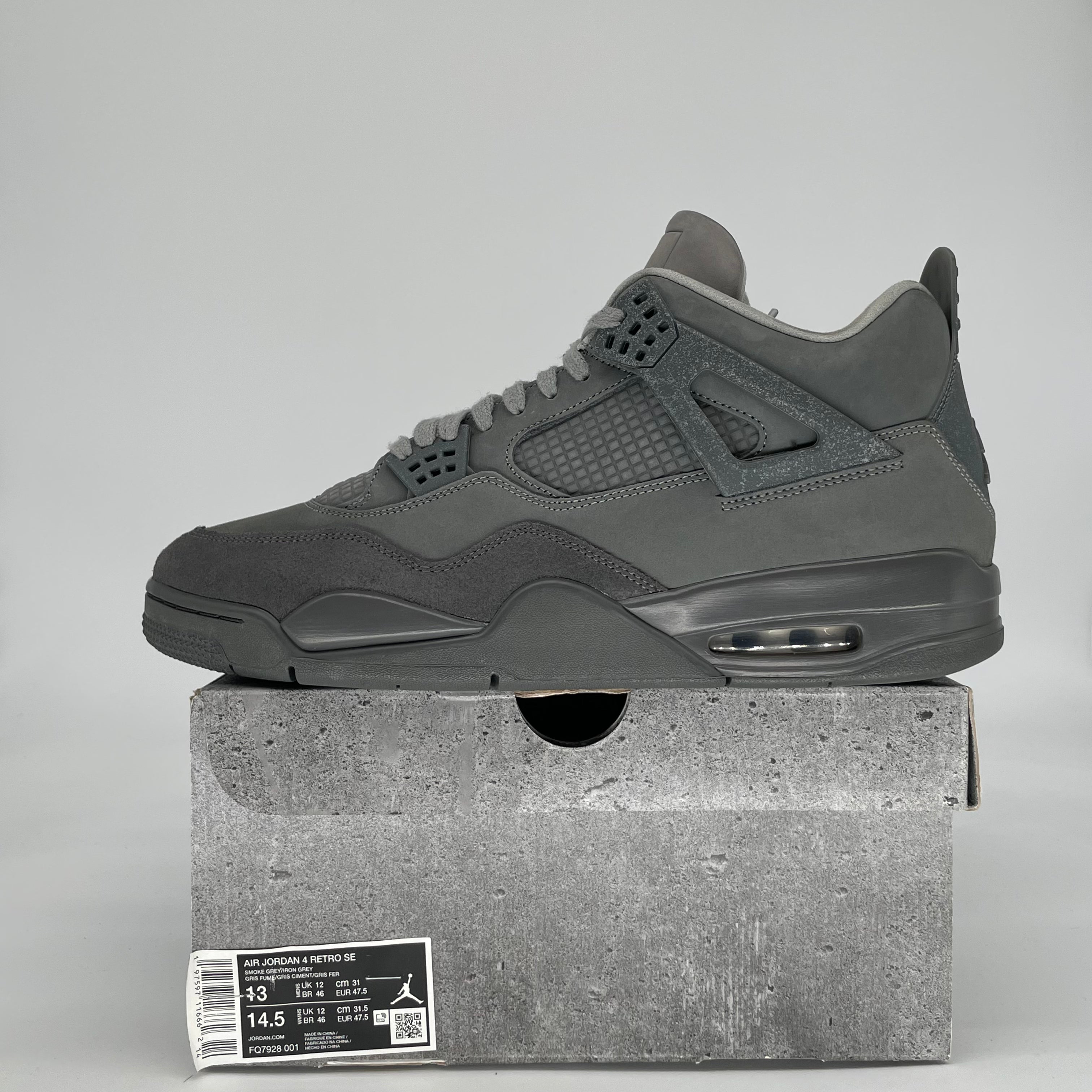 AIR JORDAN 4 WET CEMENT FQ7928-001 SIZE 13/14.5W