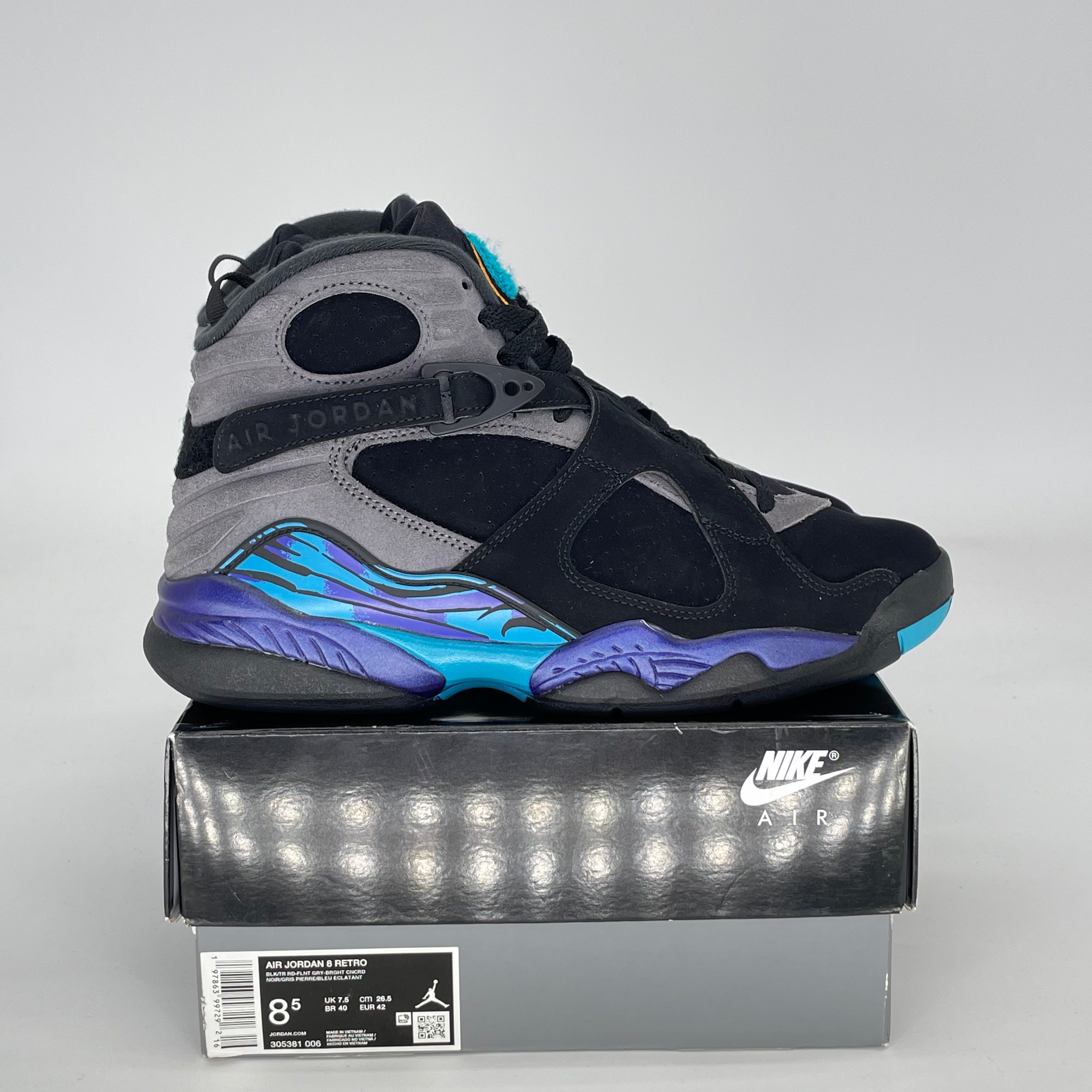 AIR JORDAN 8 AQUA 305381-006 SIZE 8.5/10W