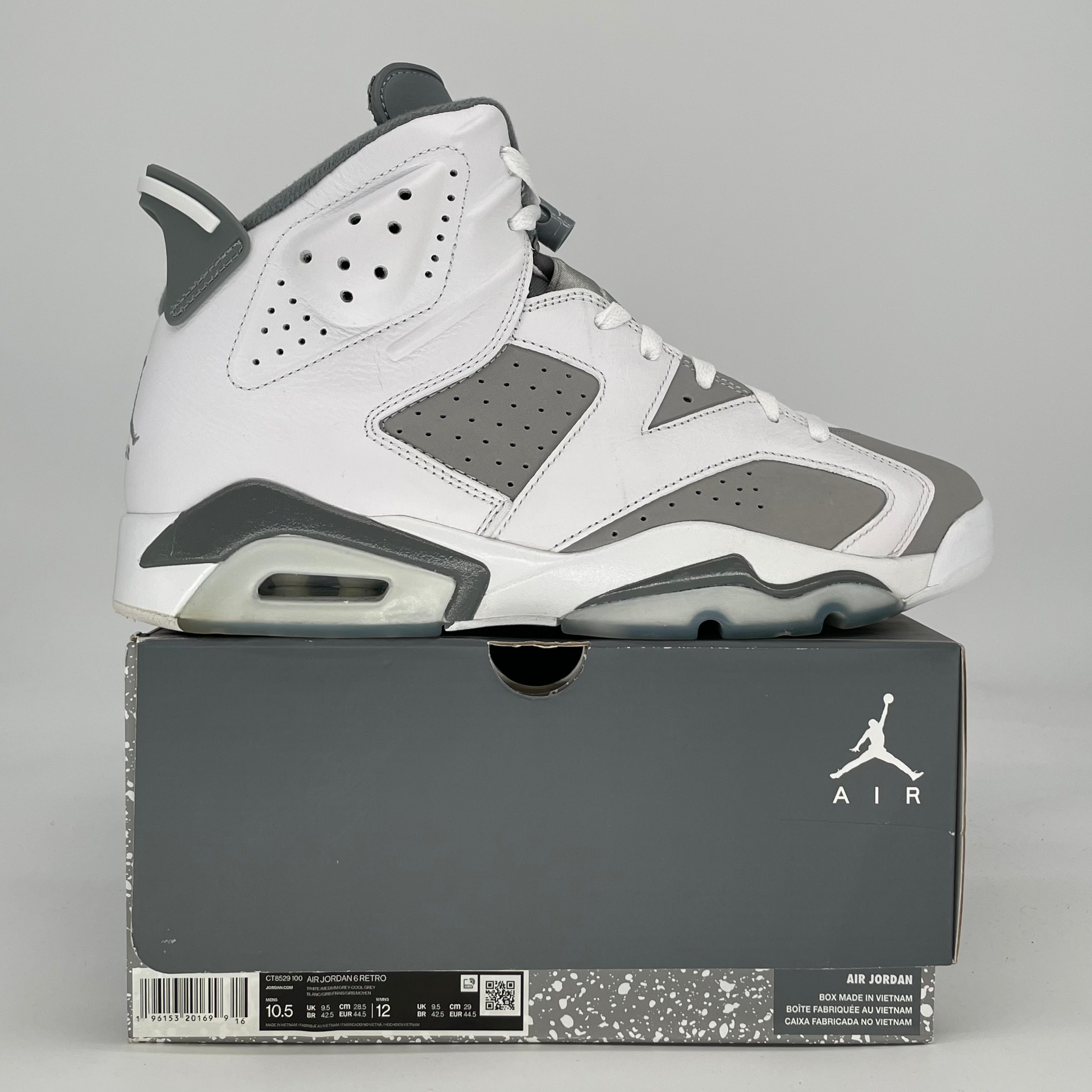 AIR JORDAN 6 COOL GREY CT8529-100 SIZE 10.5/12W