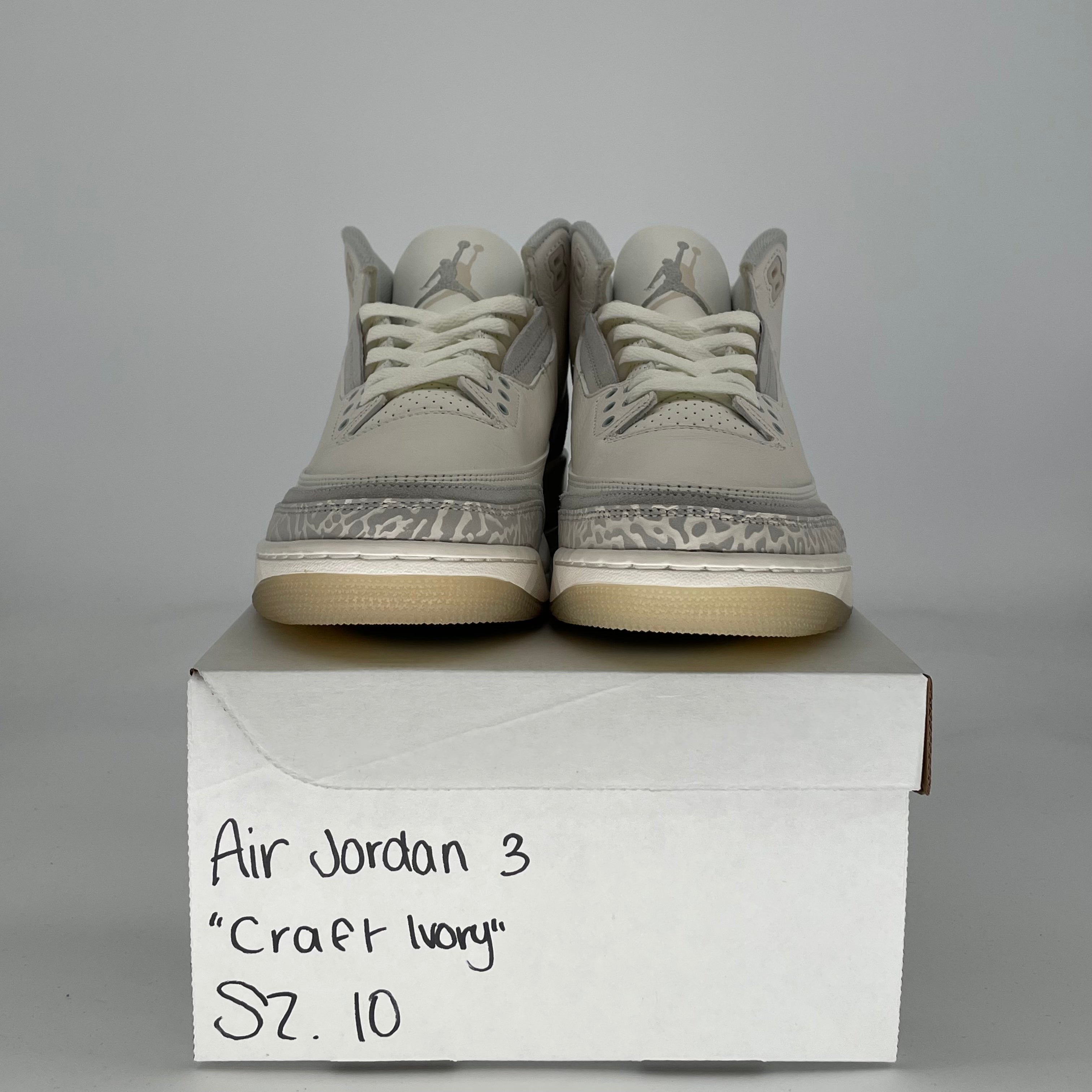 AIR JORDAN 3 CRAFT IVORY FJ9479-100 SIZE 10/11.5W