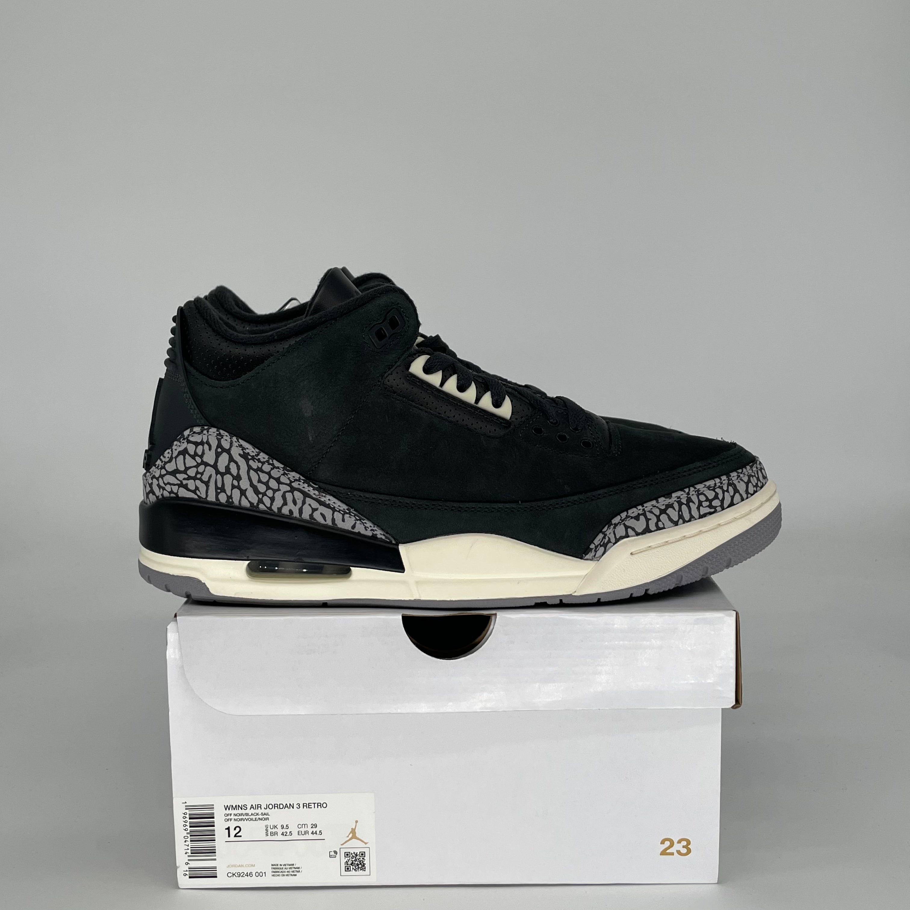AIR JORDAN 3 OFF NOIR W CK9246-001 SIZE 10.5/12W