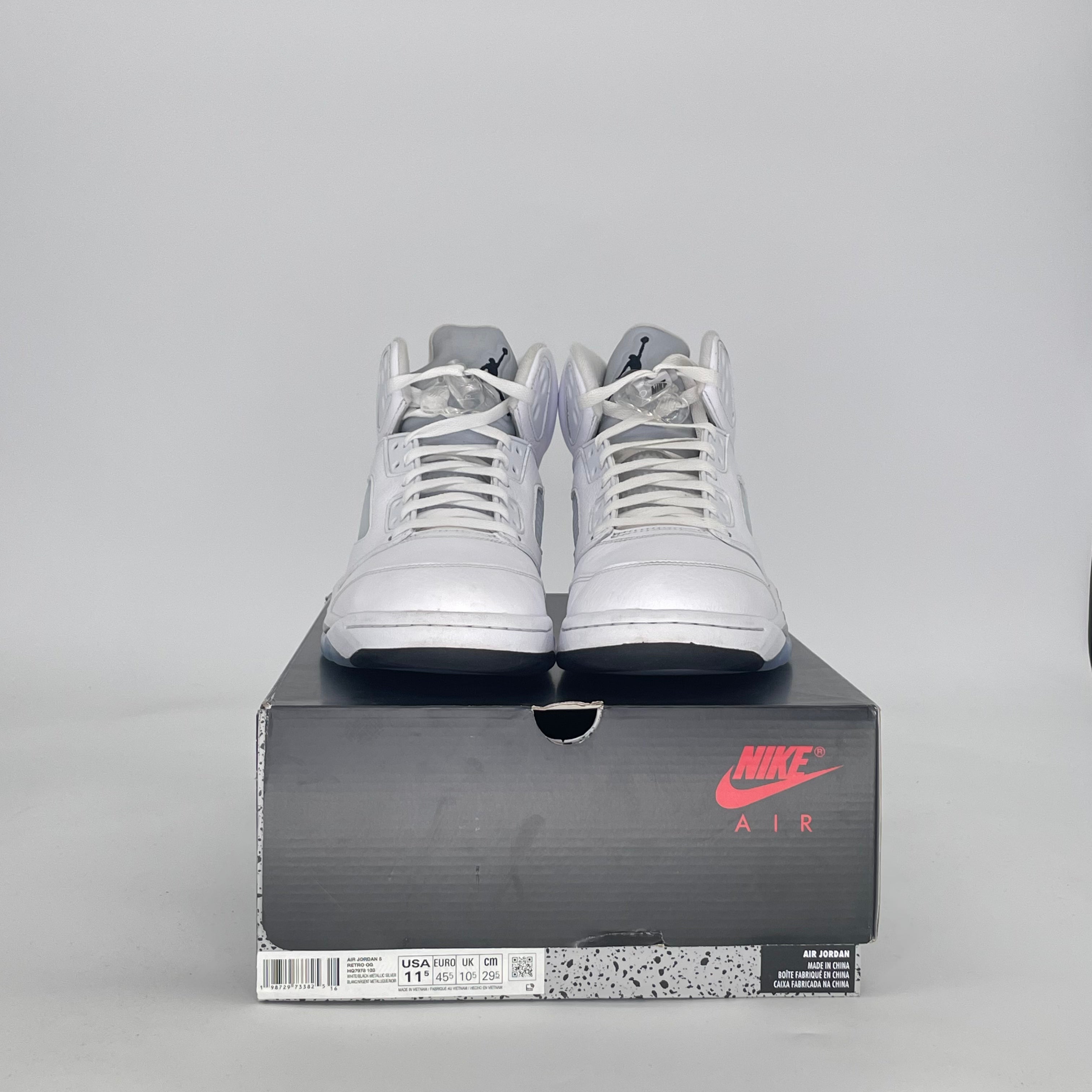 AIR JORDAN 5 WHITE METALLIC HQ7978-103 SIZE 11.5/13W