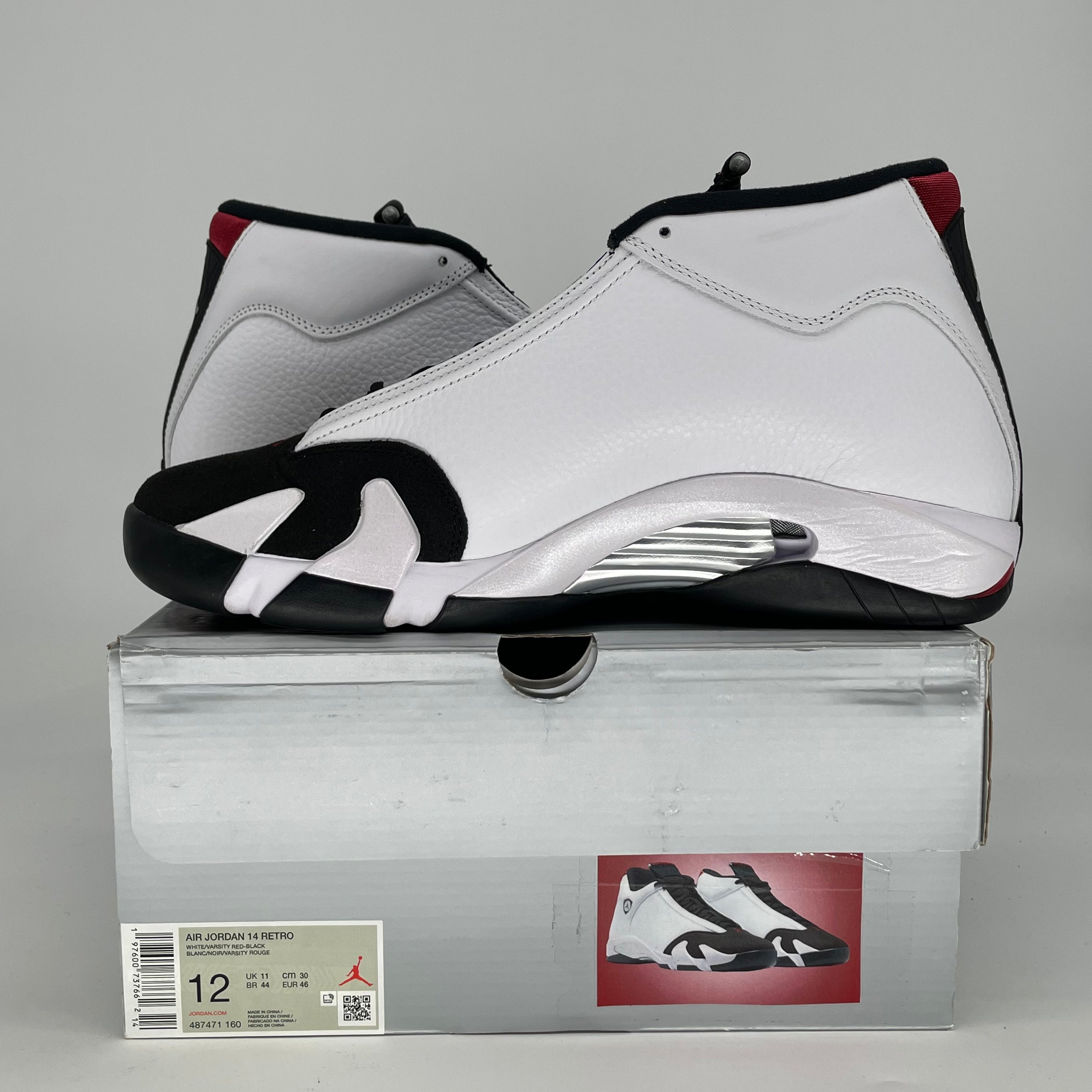 AIR JORDAN 14 BLACK TOE 487471-160 SIZE 12/13.5W