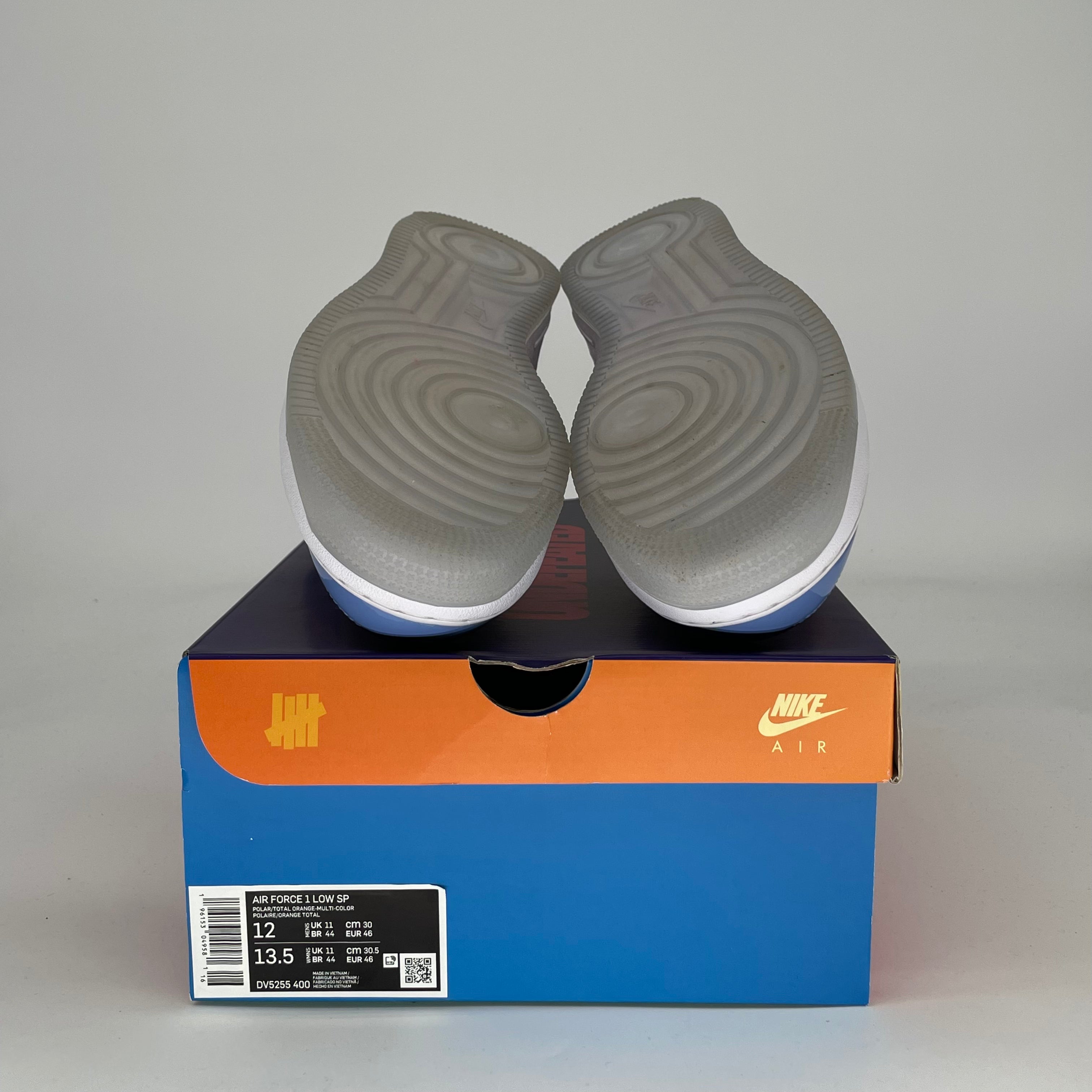 NIKE AIR FORCE 1 X UNDEFEATED MULTI PATENT TOTAL ORG DV5255-400 SIZE 12/13.5W