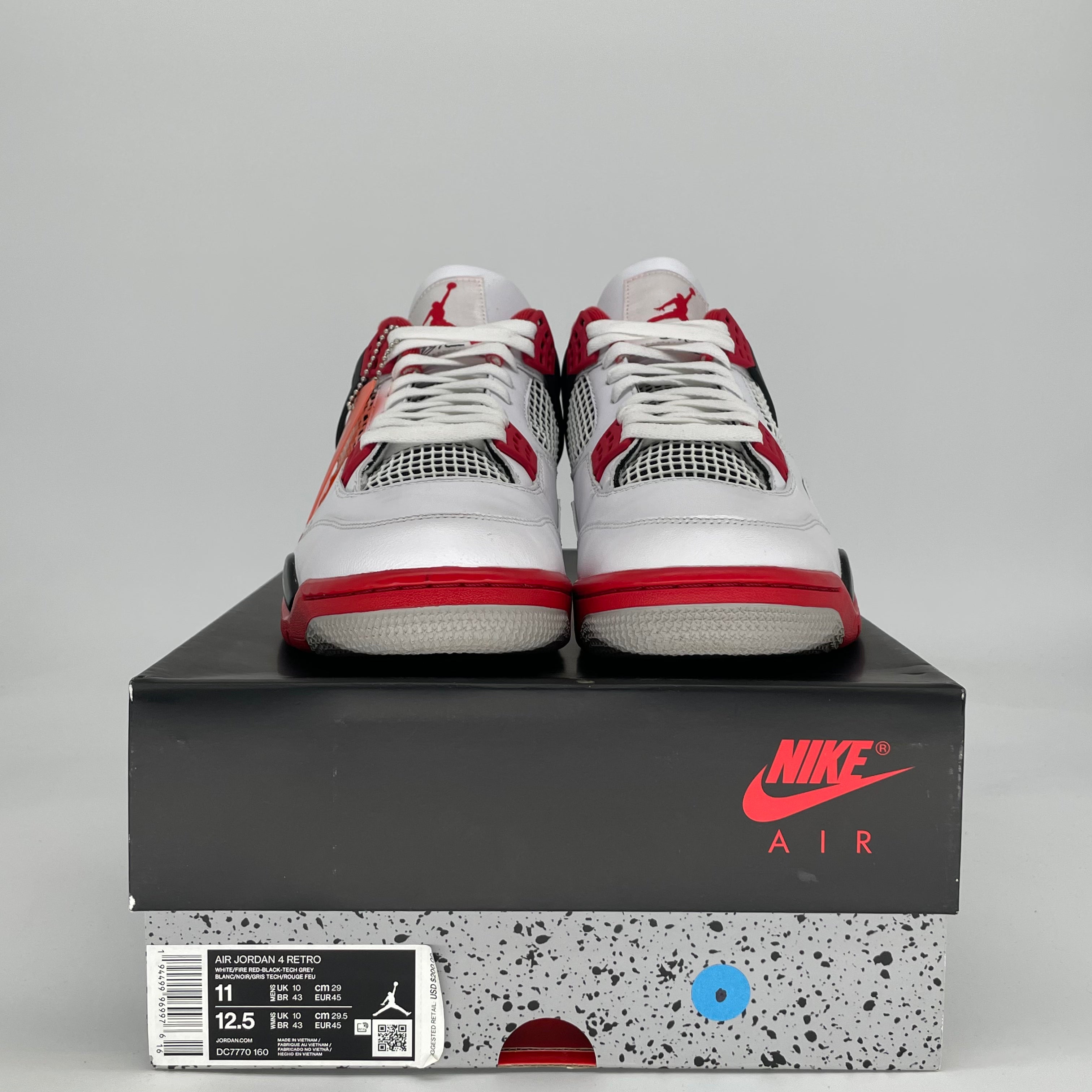 AIR JORDAN 4 FIRE RED DC7770-160 SIZE 11/12.5W