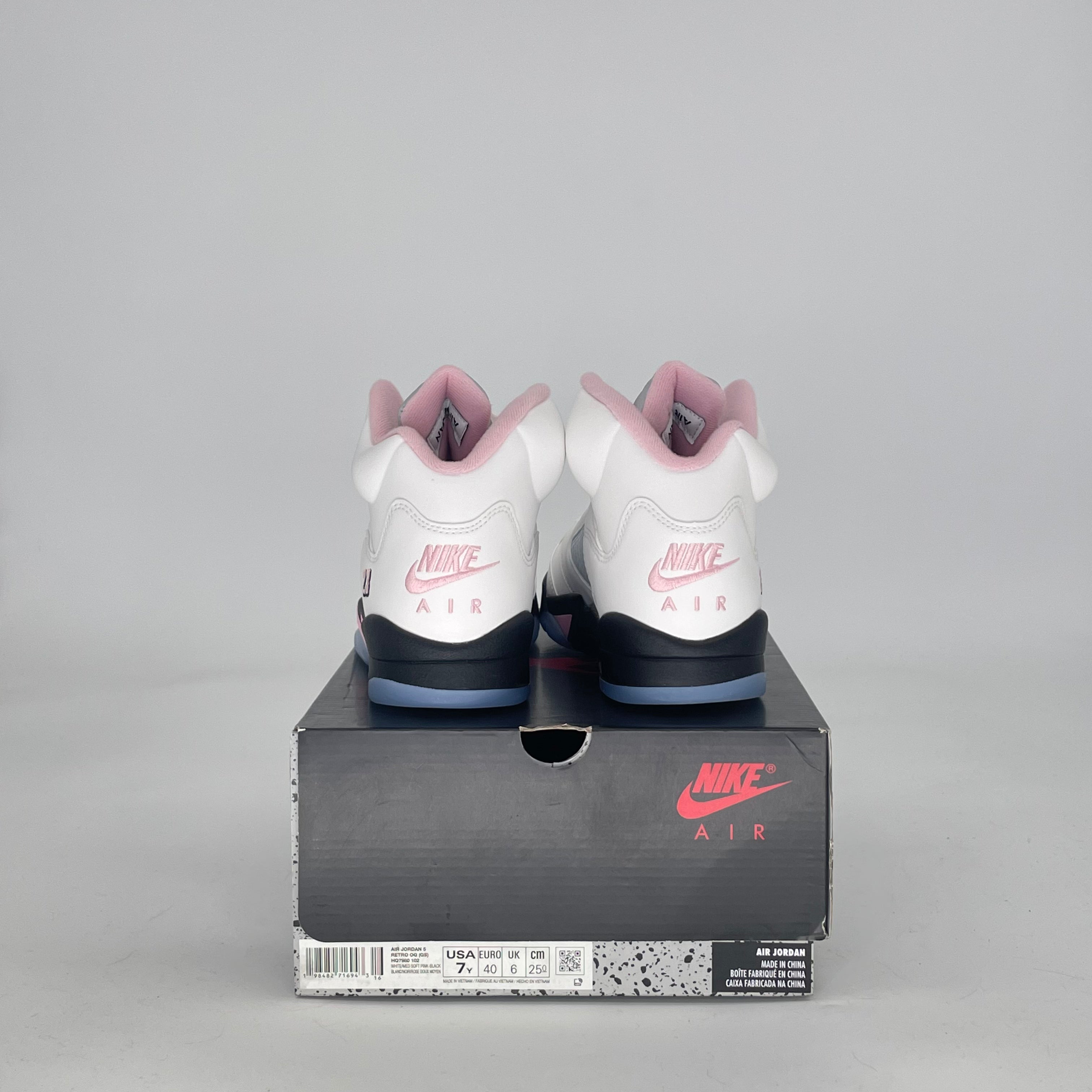 AIR JORDAN 5 MEDIUM SOFT PINK HQ7978-102 SIZE 7/8.5W GS