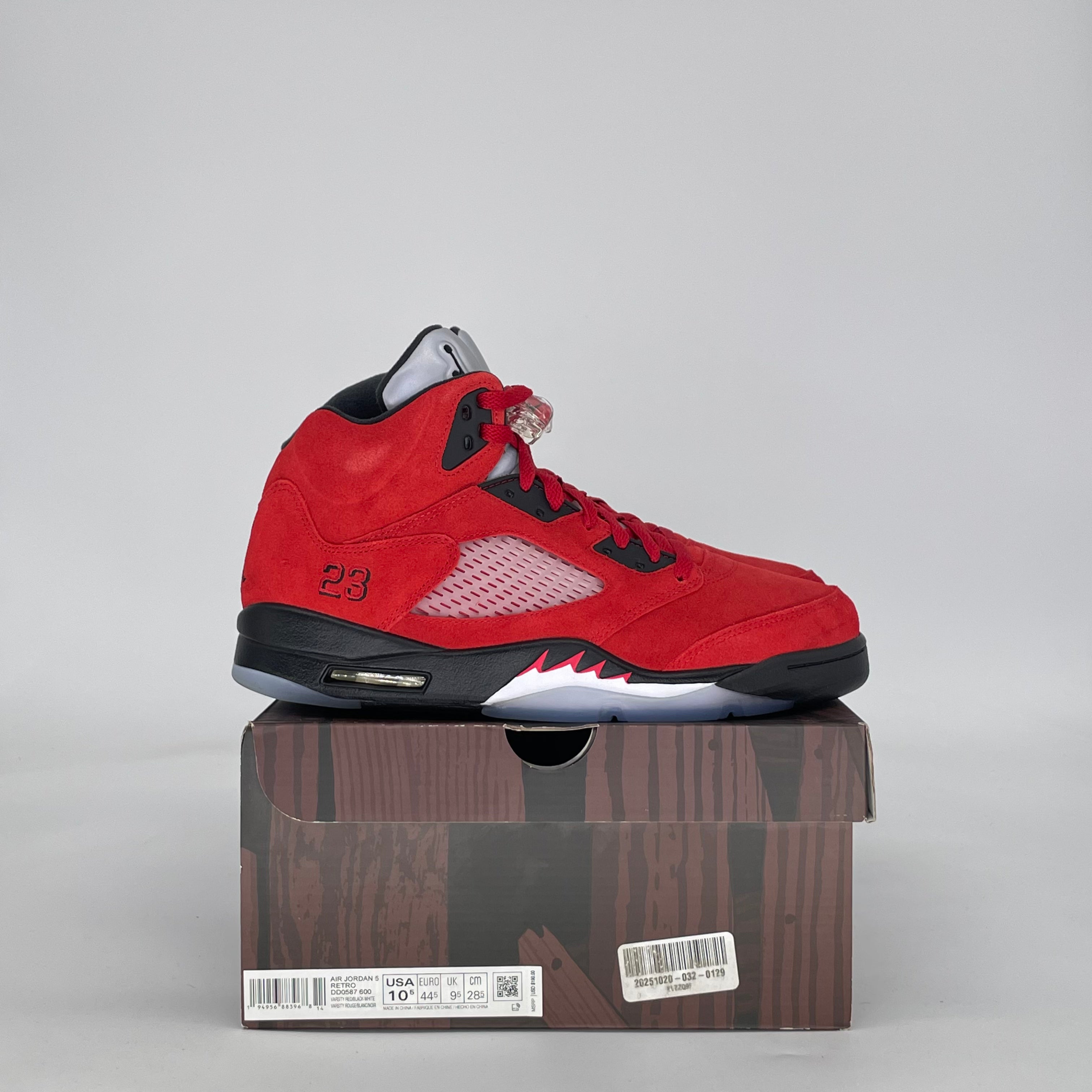 AIR JORDAN 5 RAGING BULL RED (2021) DD0587-600 SIZE 10.5/12W