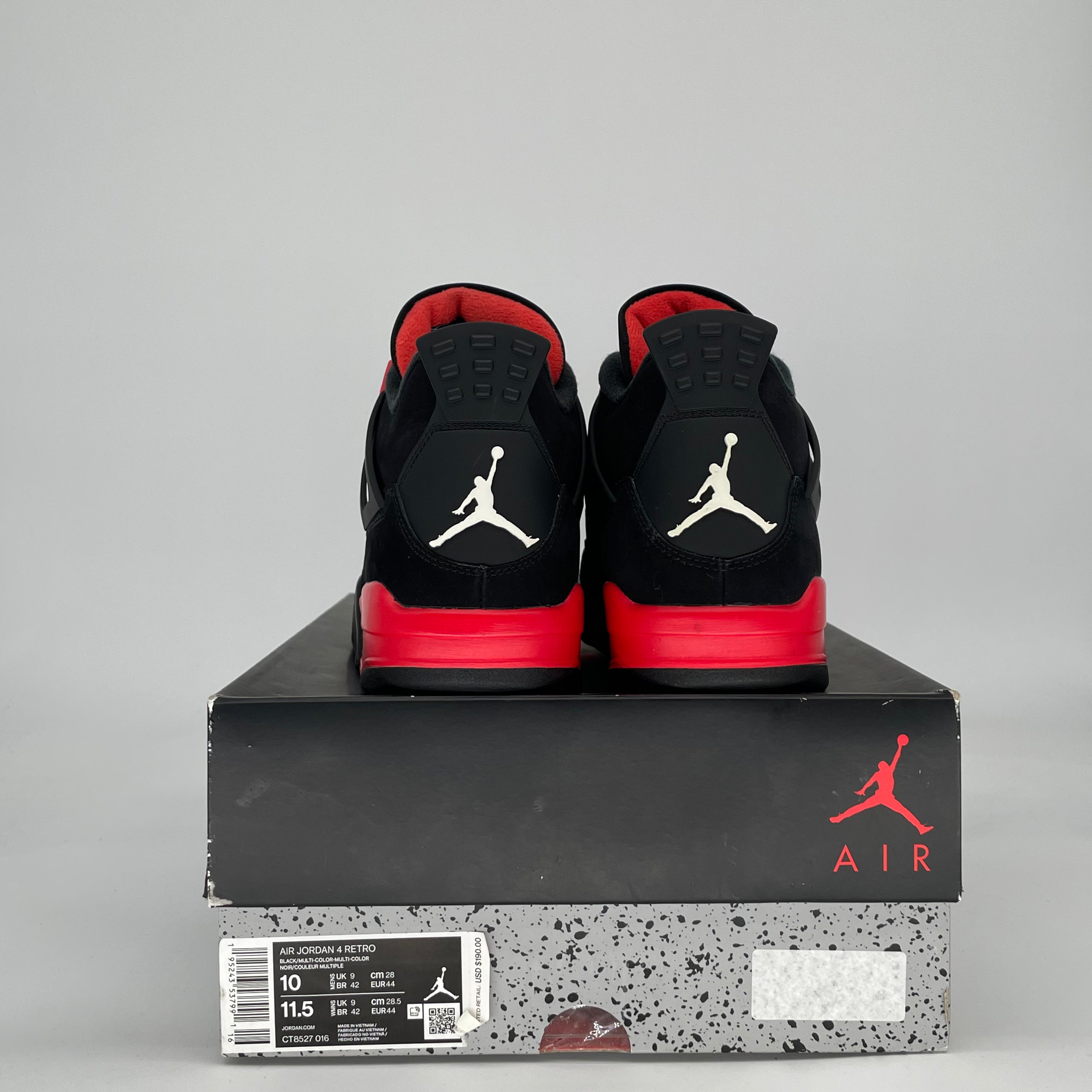 AIR JORDAN 4 RED THUNDER CT8527-016 SIZE 10/11.5W