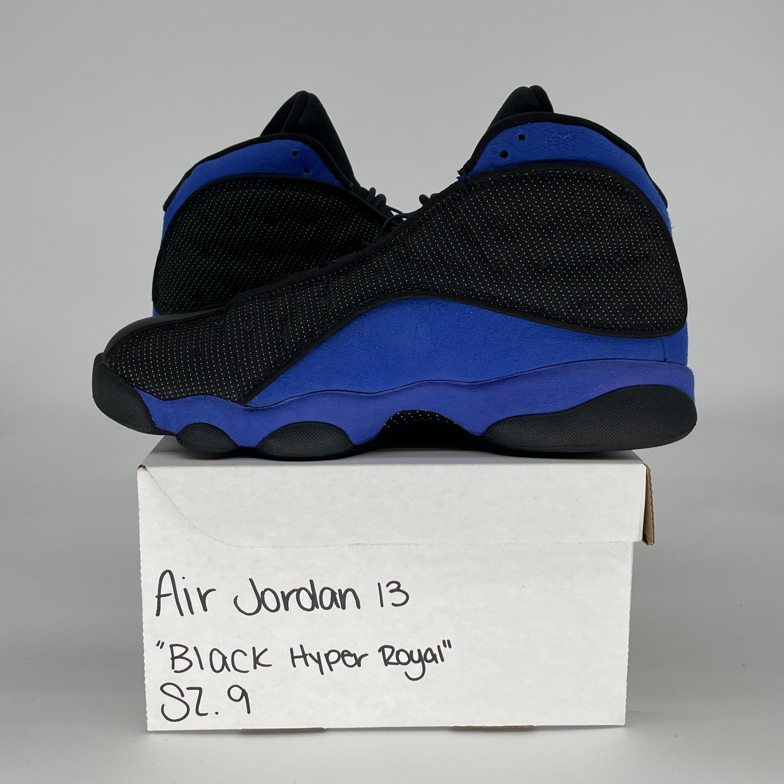 AIR JORDAN 13 BLACK HYPER ROYAL 414571-040 SIZE 9/10.5W