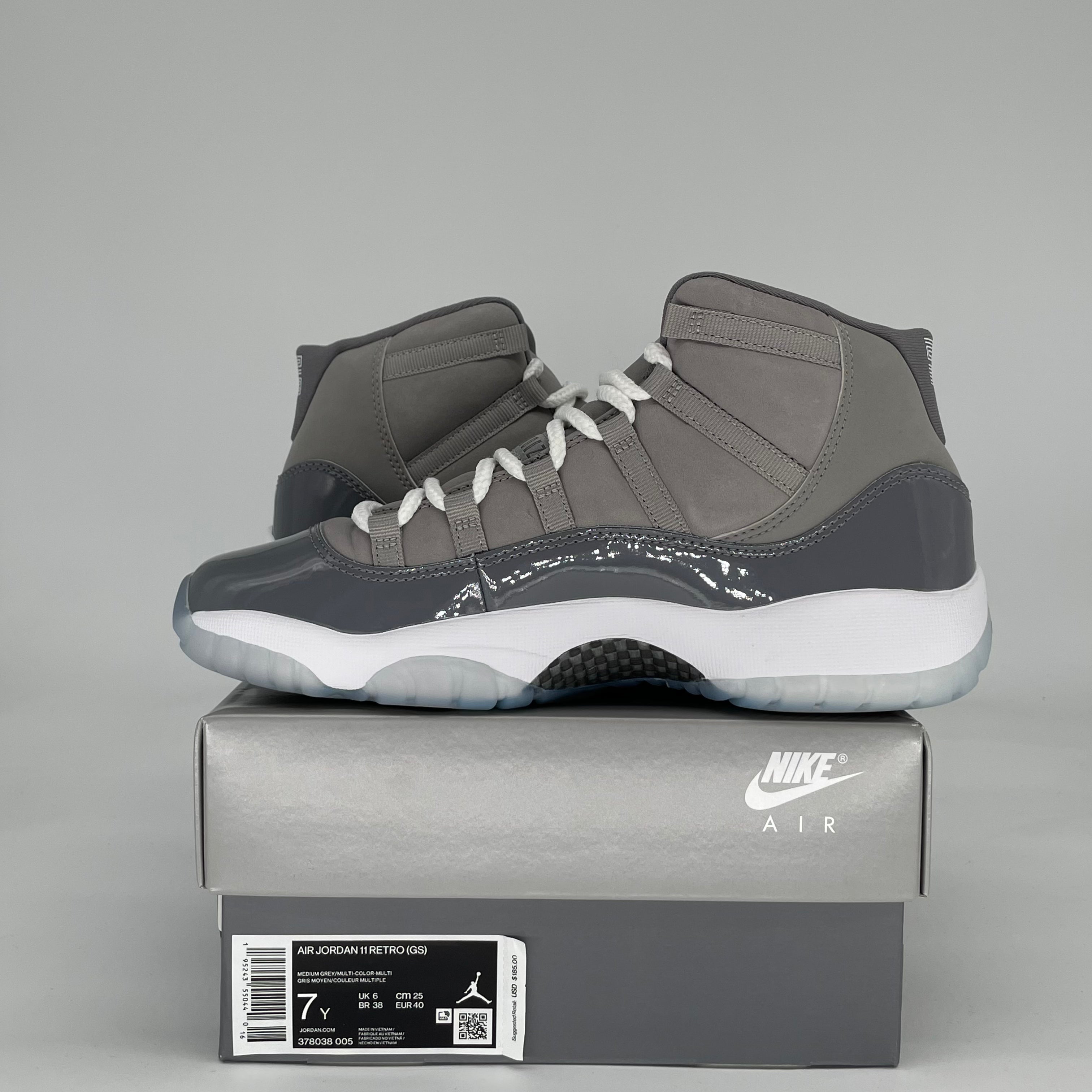 AIR JORDAN 11 COOL GREY 378038-005 SIZE 7/8.5W