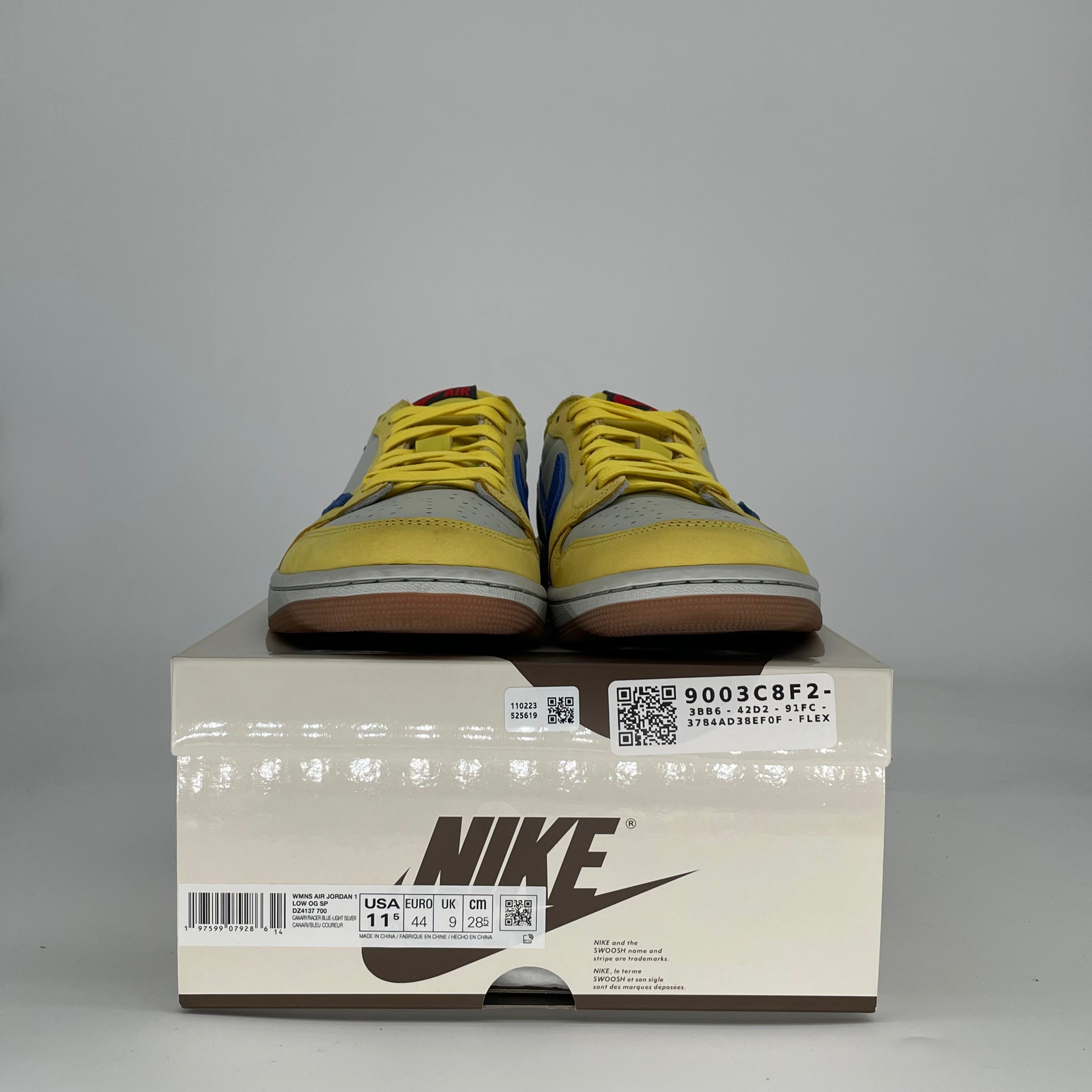TRAVIS SCOTT X AIR JORDAN 1 LOW CANARY W DZ4137-700 SIZE 10/11.5W