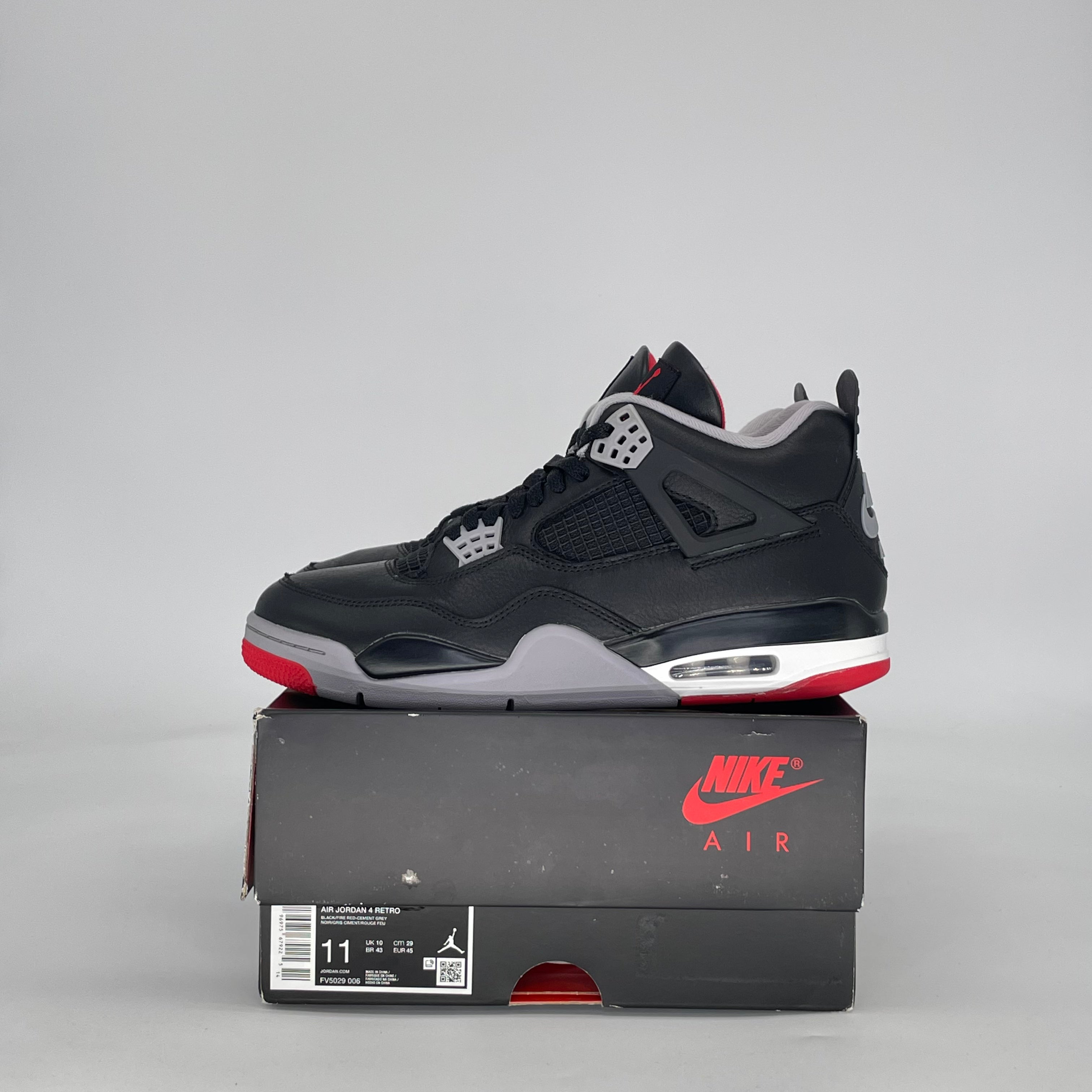 AIR JORDAN 4 BRED REIMAGINED FV5029-006 SIZE 11/12.5W