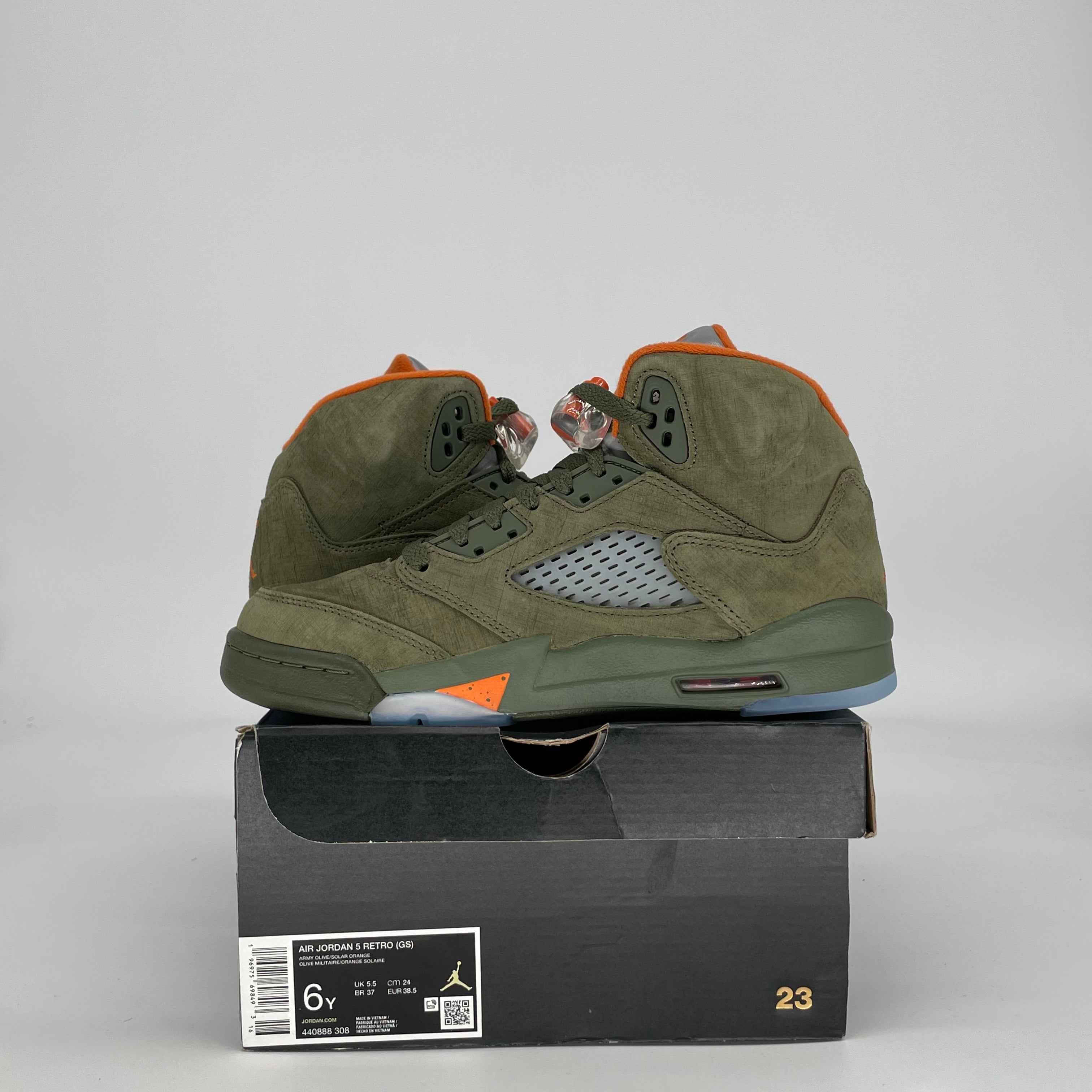 AIR JORDAN 5 OLIVE 440888-308 SIZE 6/7.5W