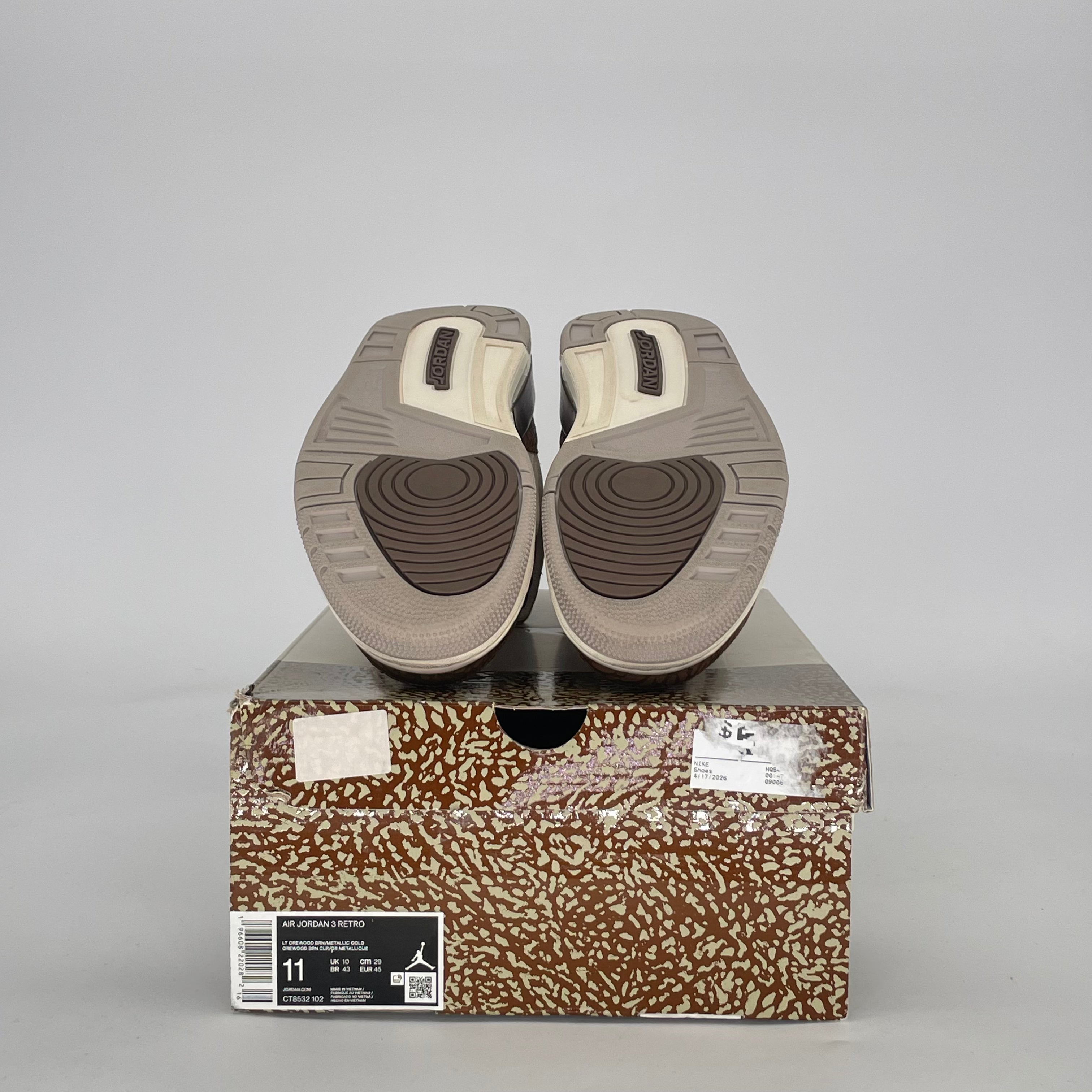 AIR JORDAN 3 PALOMINO CT8532-102 SIZE 11/12.5W