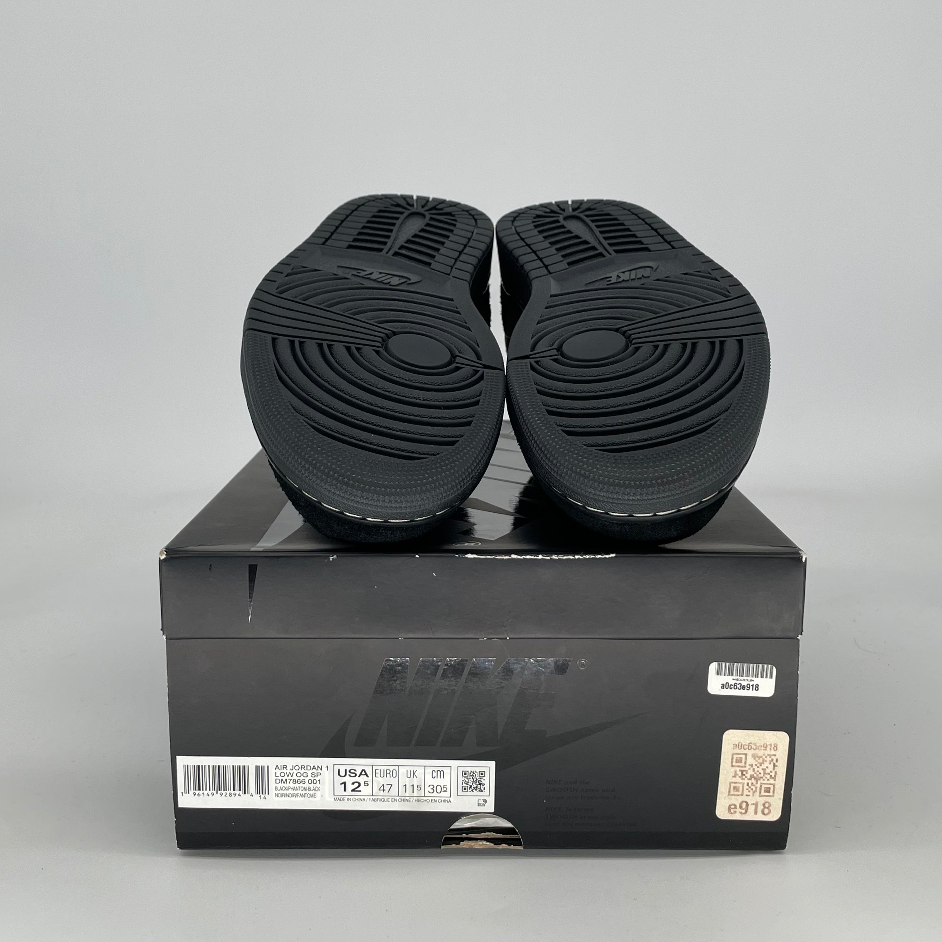 TRAVIS SCOTT X AIR JORDAN 1 LOW BLACK PHANTOM DM7866-001 SIZE 12.5/14W