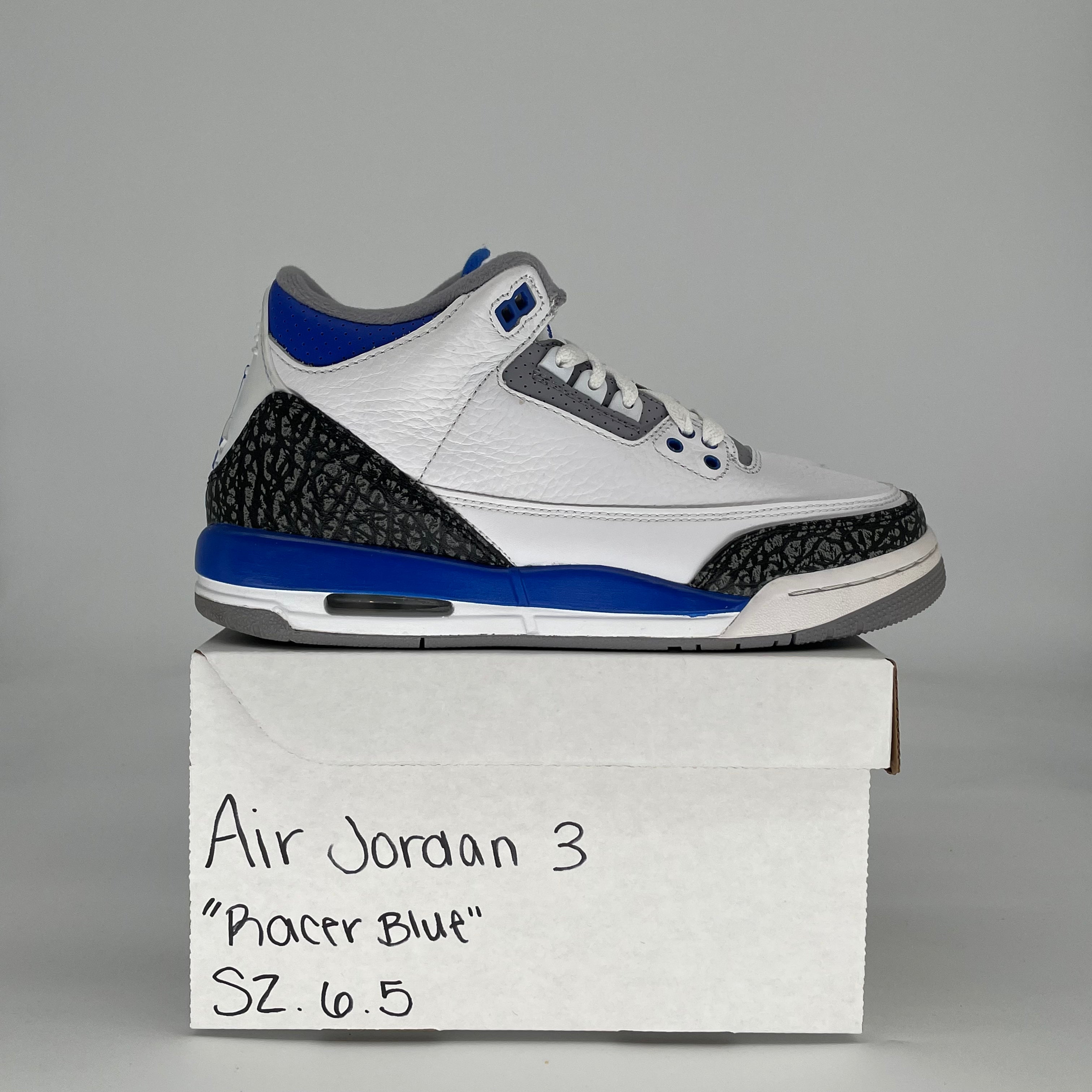 AIR JORDAN 3 RACER BLUE 398614-145 SIZE 6.5/8W