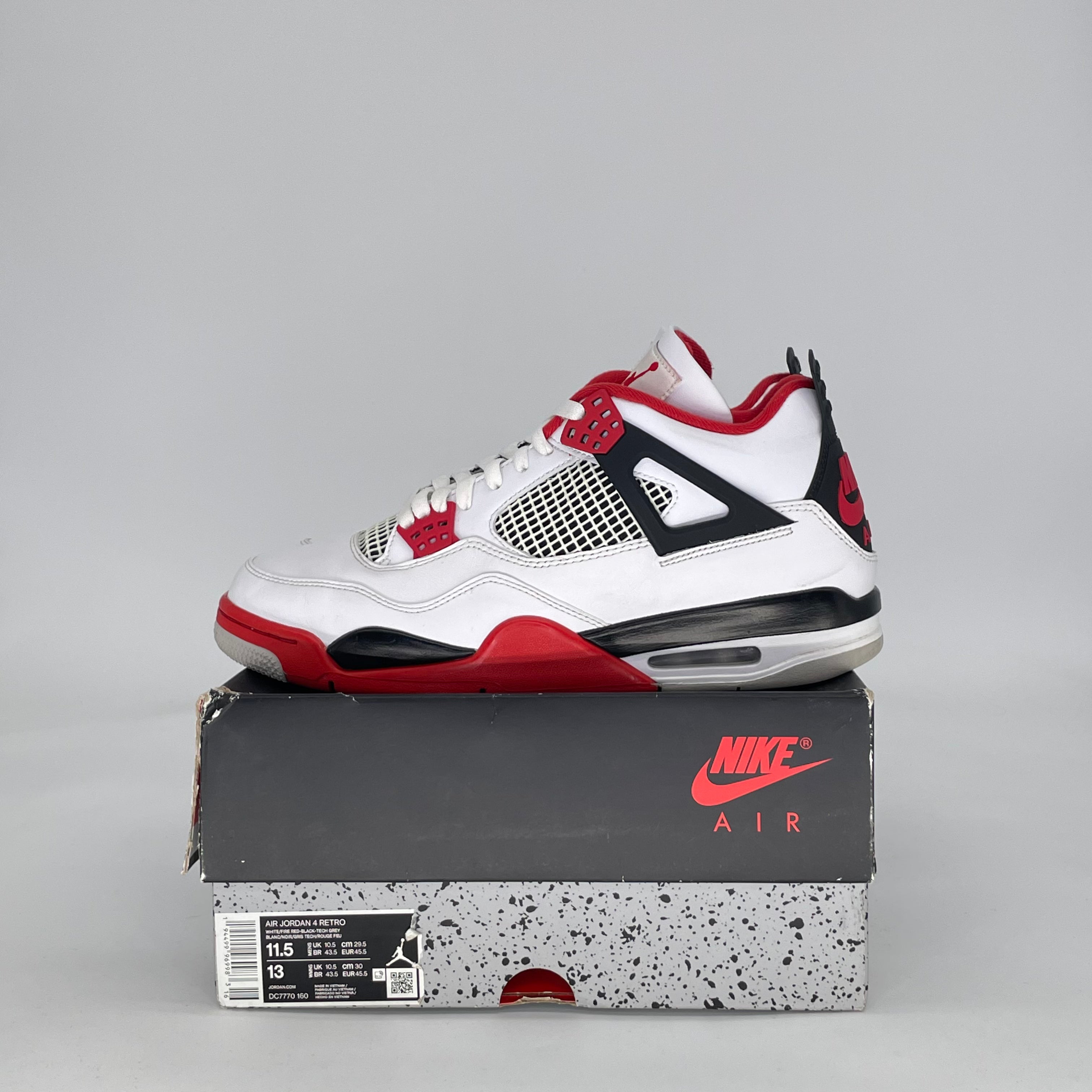 AIR JORDAN 4 FIRE RED (2020) DC7770-160 SIZE 11.5/13W