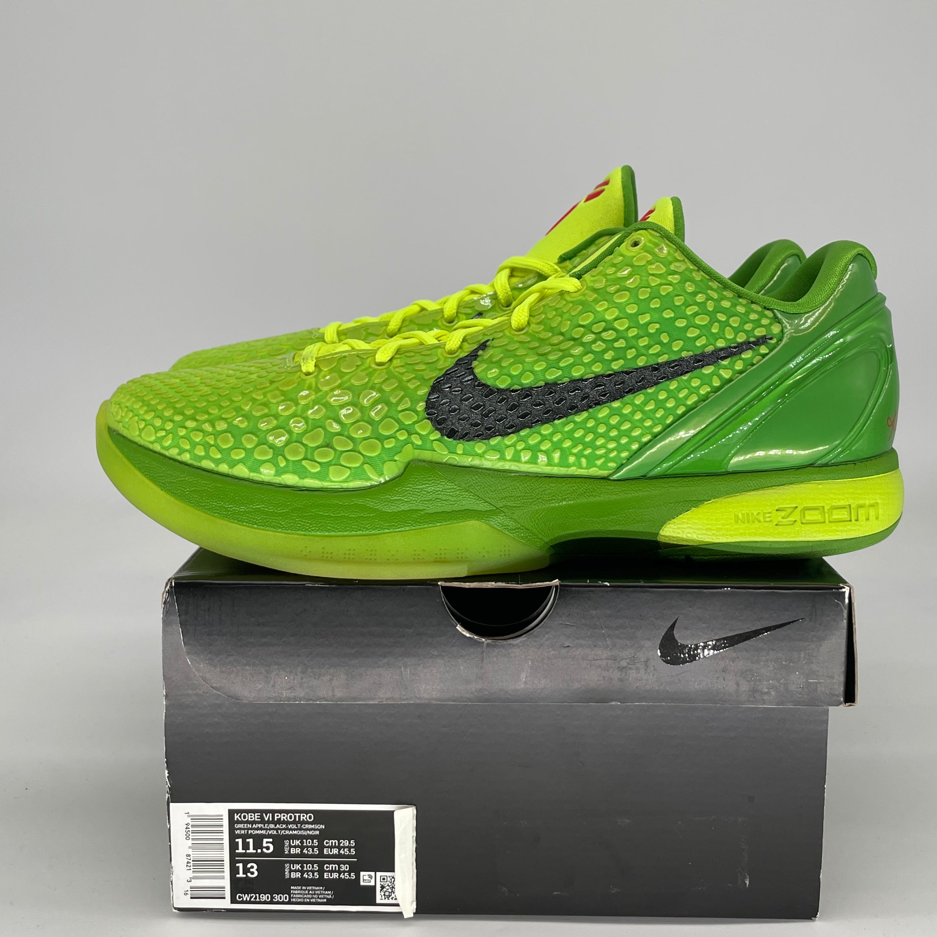 NIKE KOBE 6 PROTRO GRINCH CW2190-300 SIZE 11.5/13W