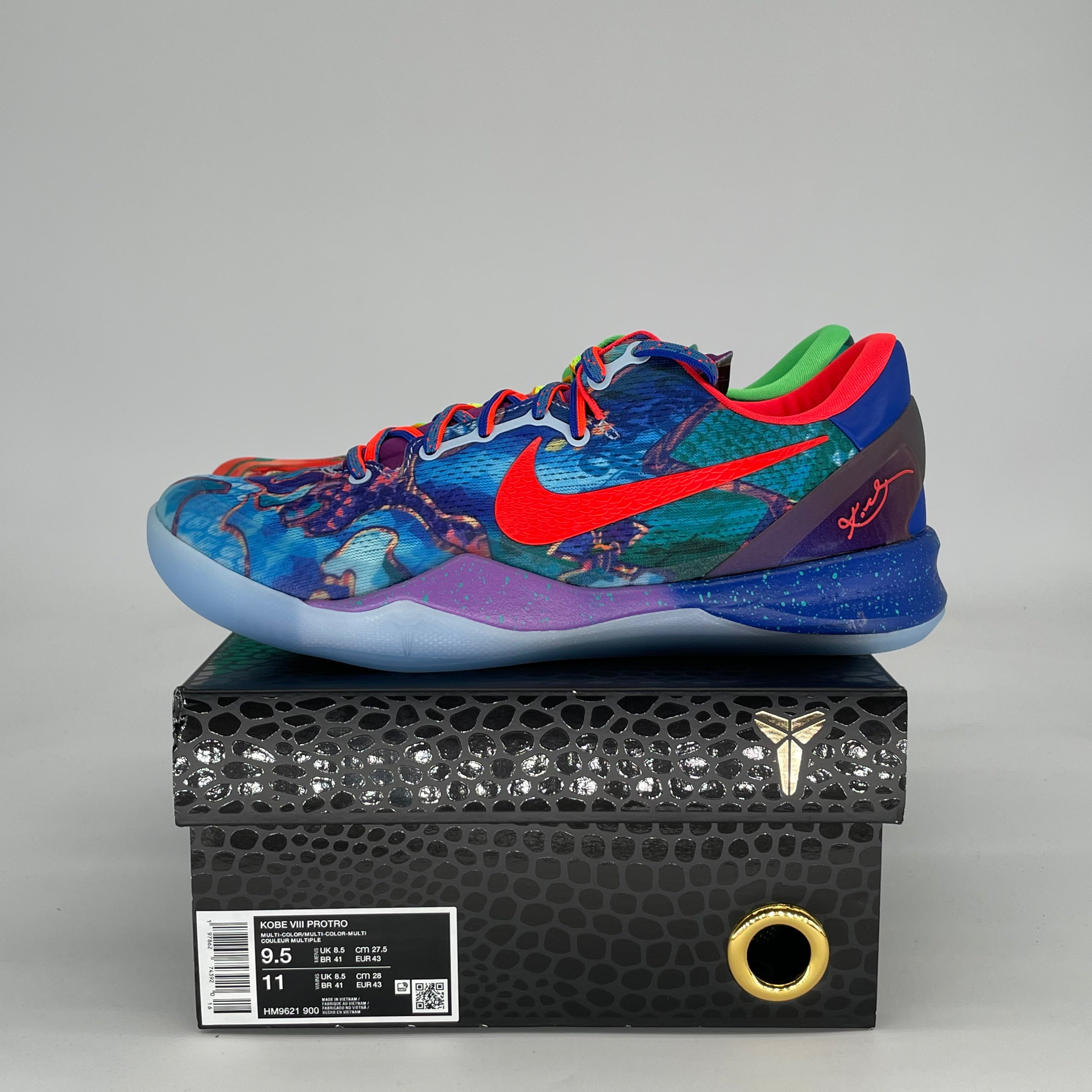 NIKE KOBE 8 PROTRO WHAT THE HM9621-900 SIZE 9.5/11W
