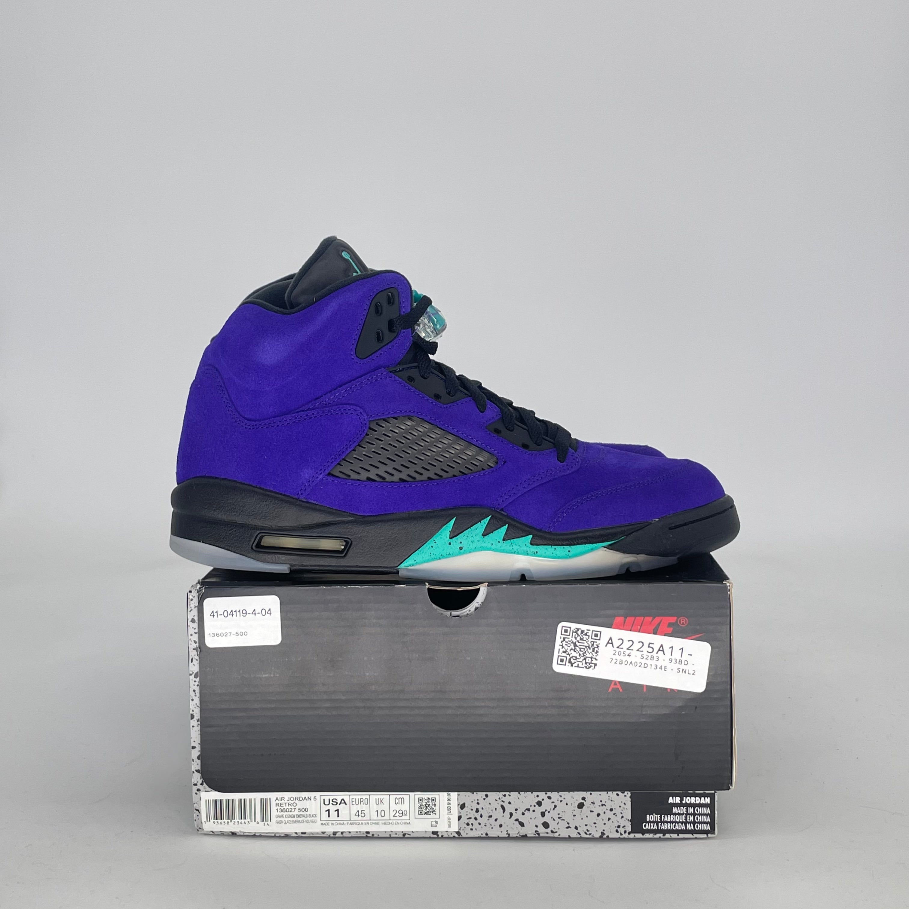 AIR JORDAN 5 ALTERNATE GRAPE 136027-500 SIZE 11/12.5W