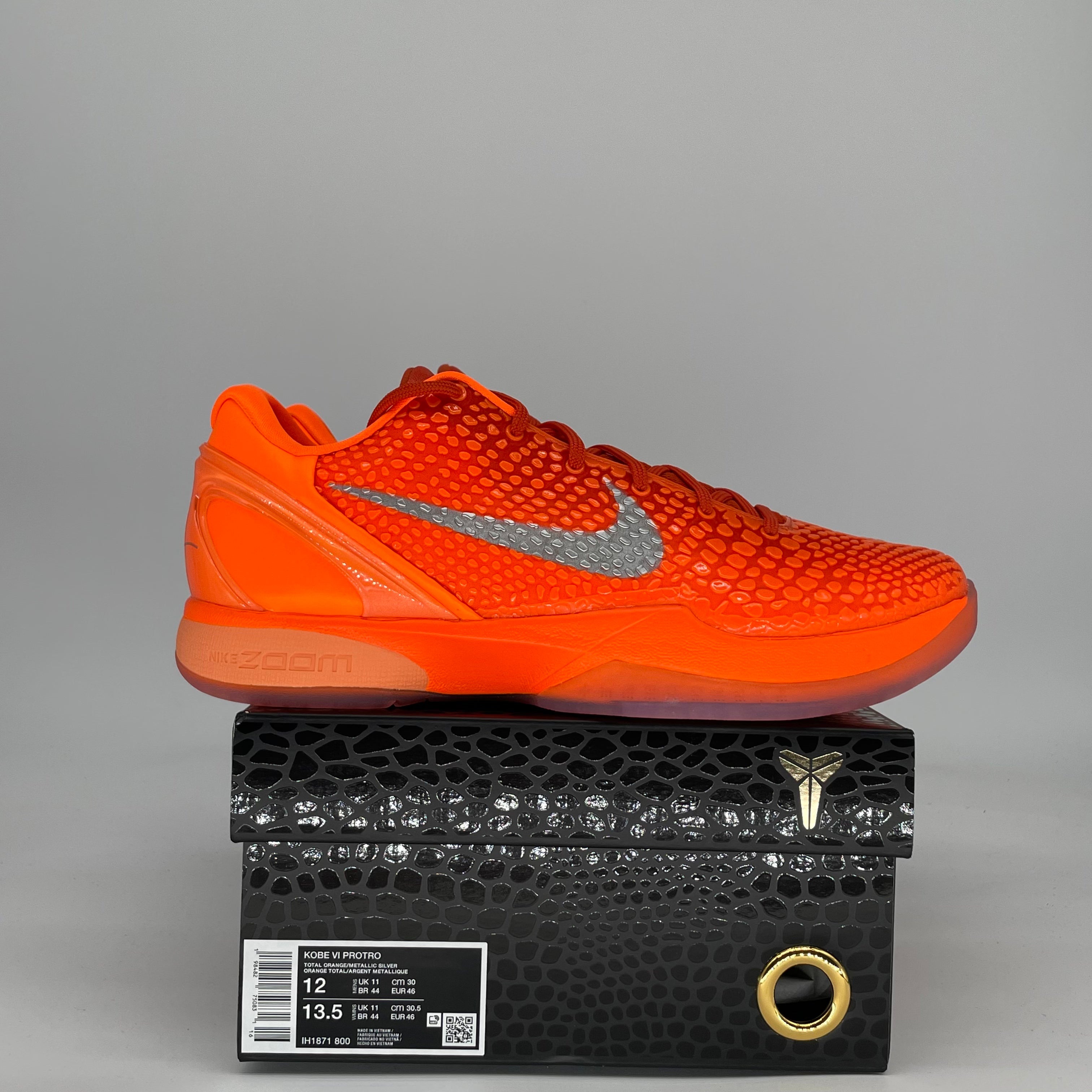 NIKE KOBE 6 PROTRO TOTAL ORANGE IH1871-800 SIZE 12/13.5W