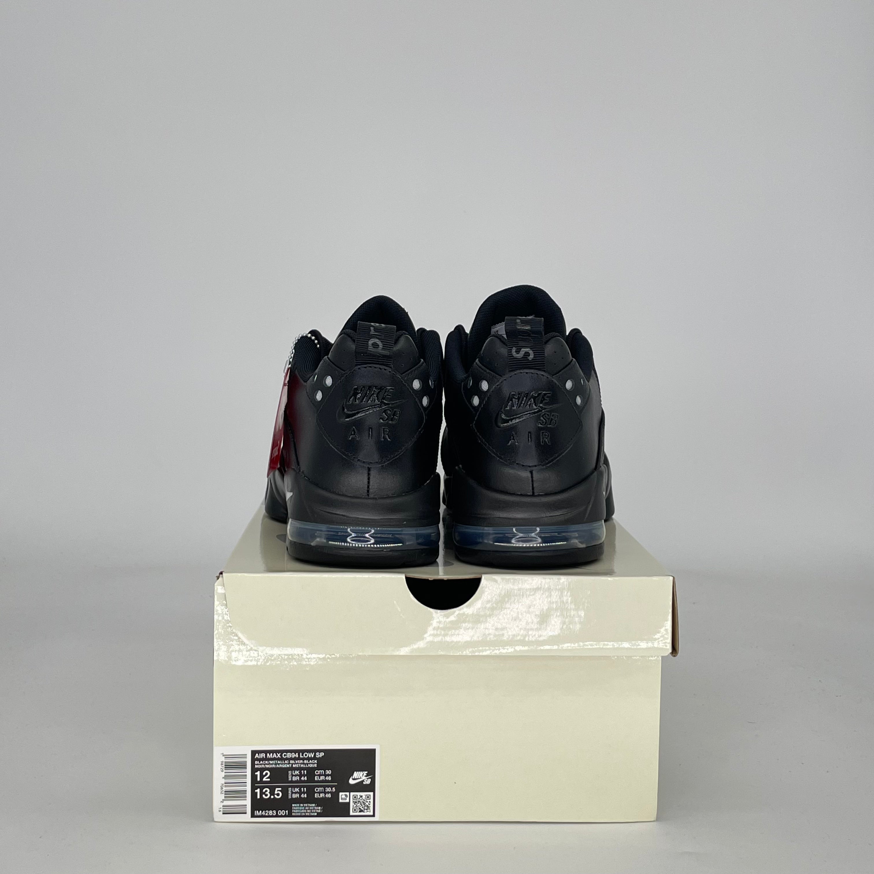 NIKE SB AIR MAX 2 CB '94 LOW SUPREME BLACK IM4283-001 SIZE 12/13.5W