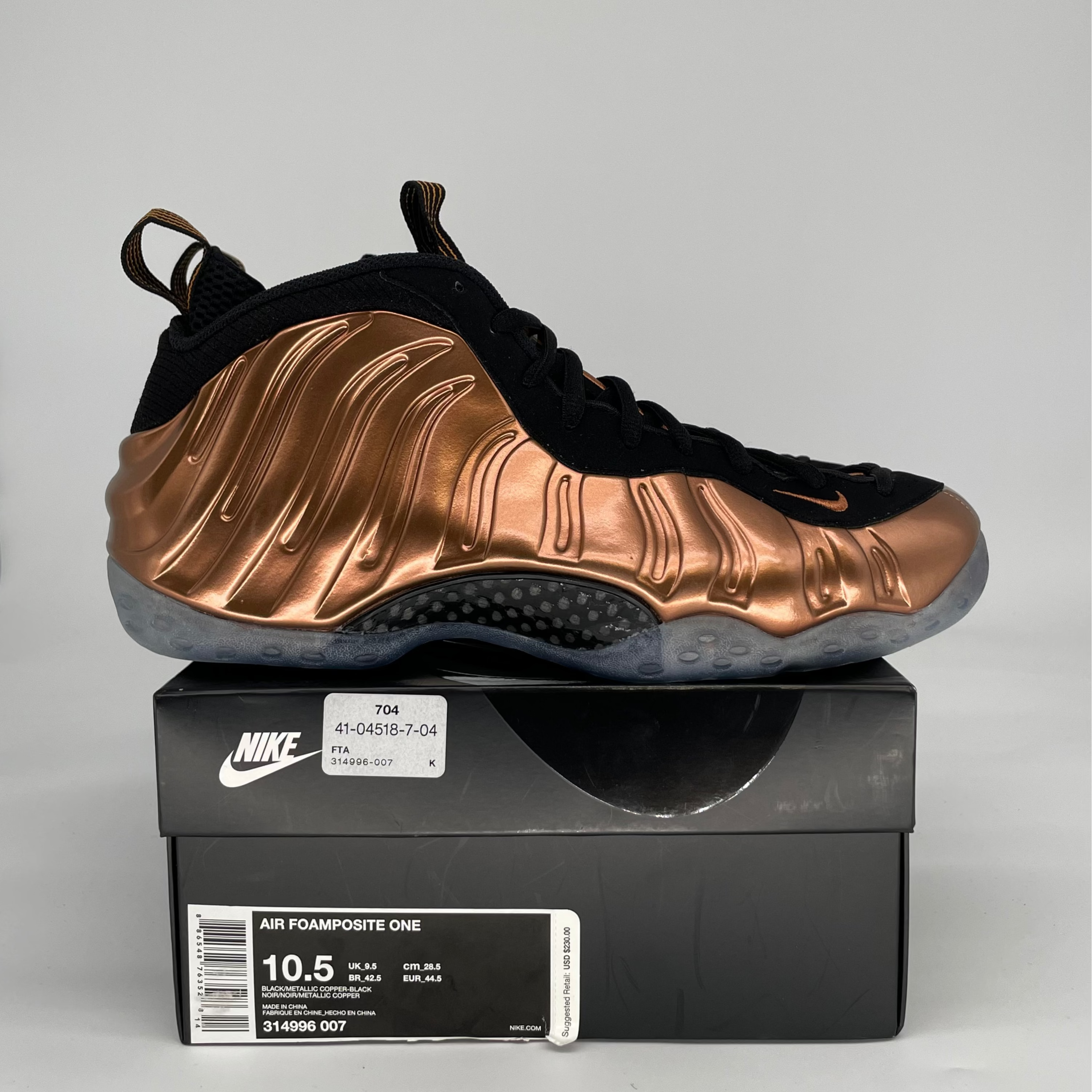 NIKE AIR FOAMPOSITE ONE COPPER 314996-007 SIZE 10.5/12W