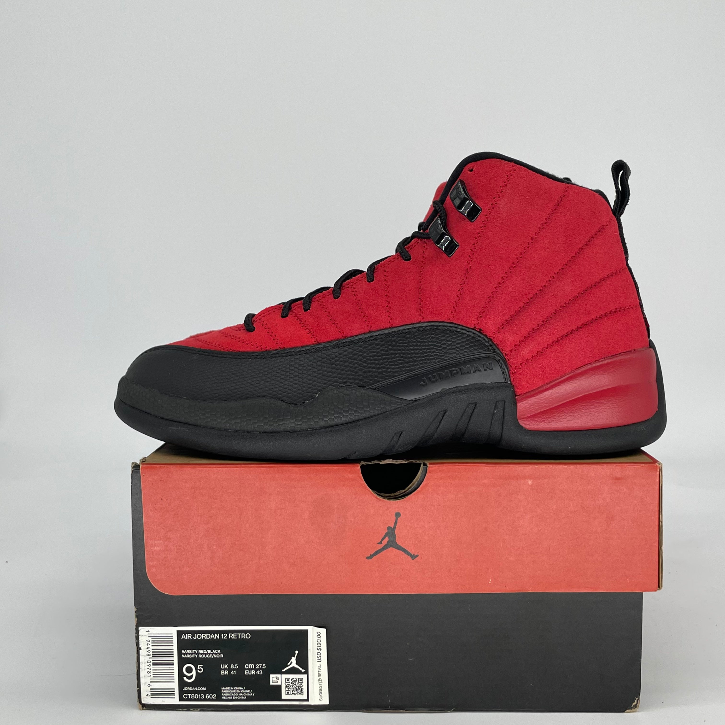 AIR JORDAN 12 REVERSE FLU GAME CT8013-602 SIZE 9.5/11W