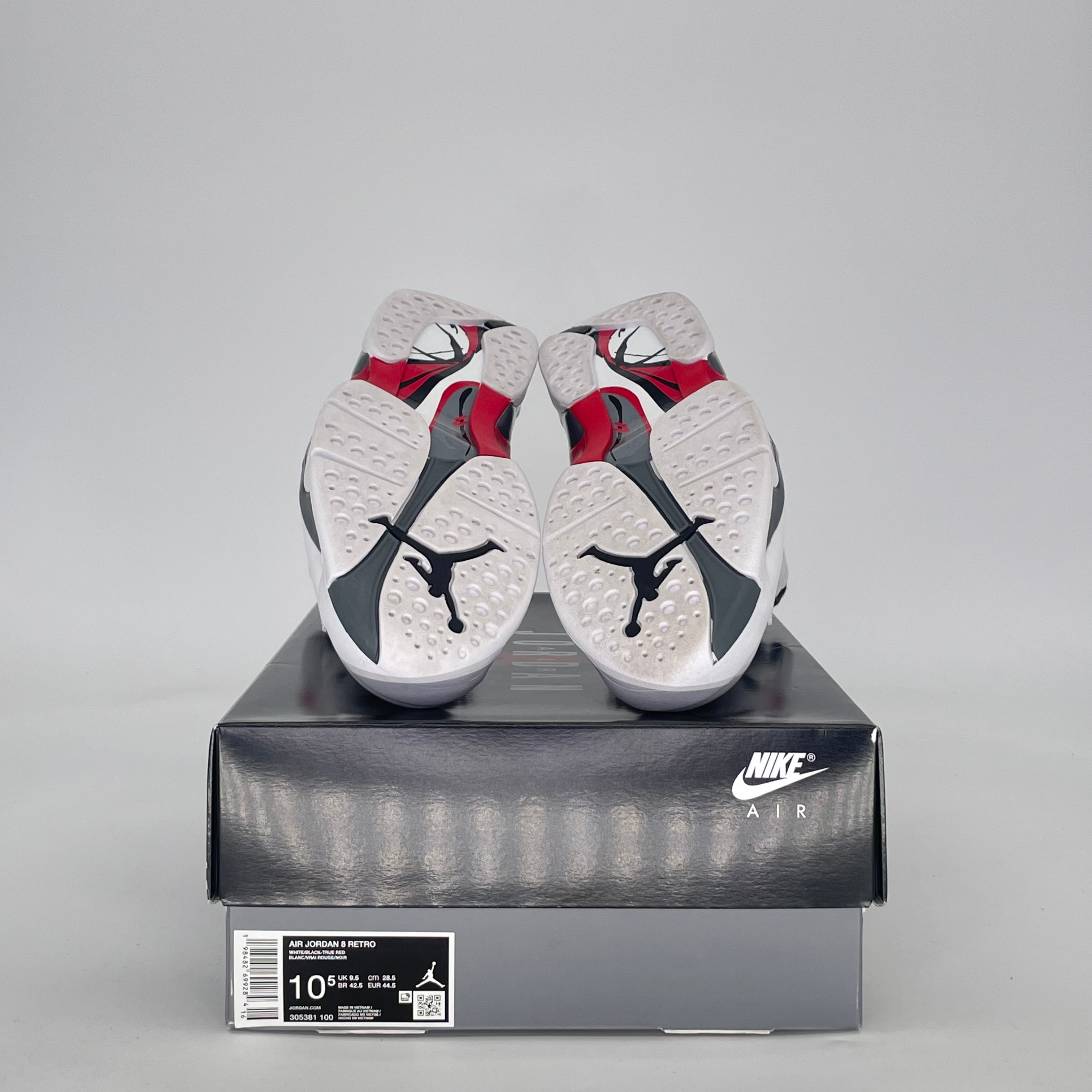 AIR JORDAN 8 WHITE TRUE RED 305381-100 SIZE 10.5/12W