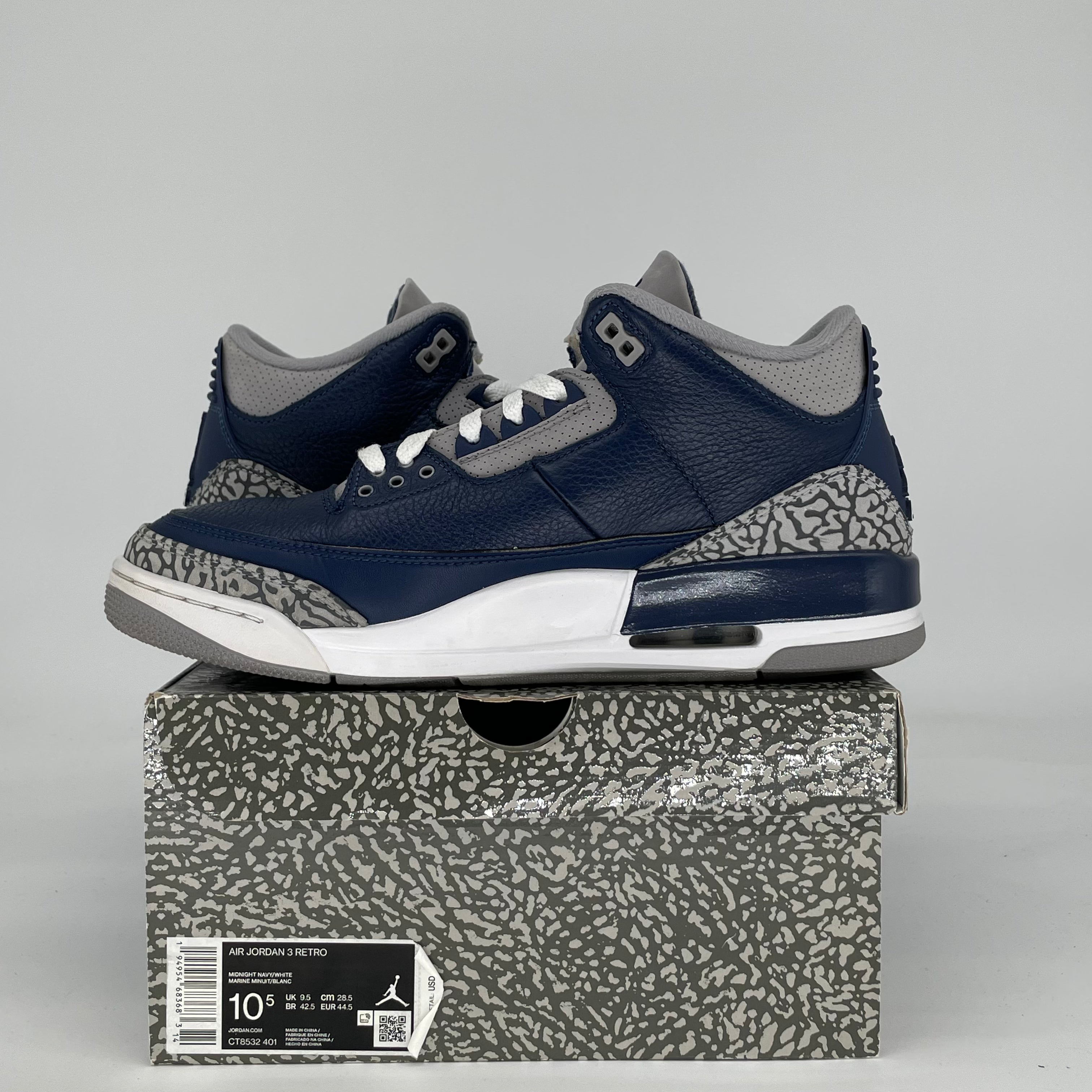 AIR JORDAN 3 GEORGETOWN CT8532-401 SIZE 10.5/12W