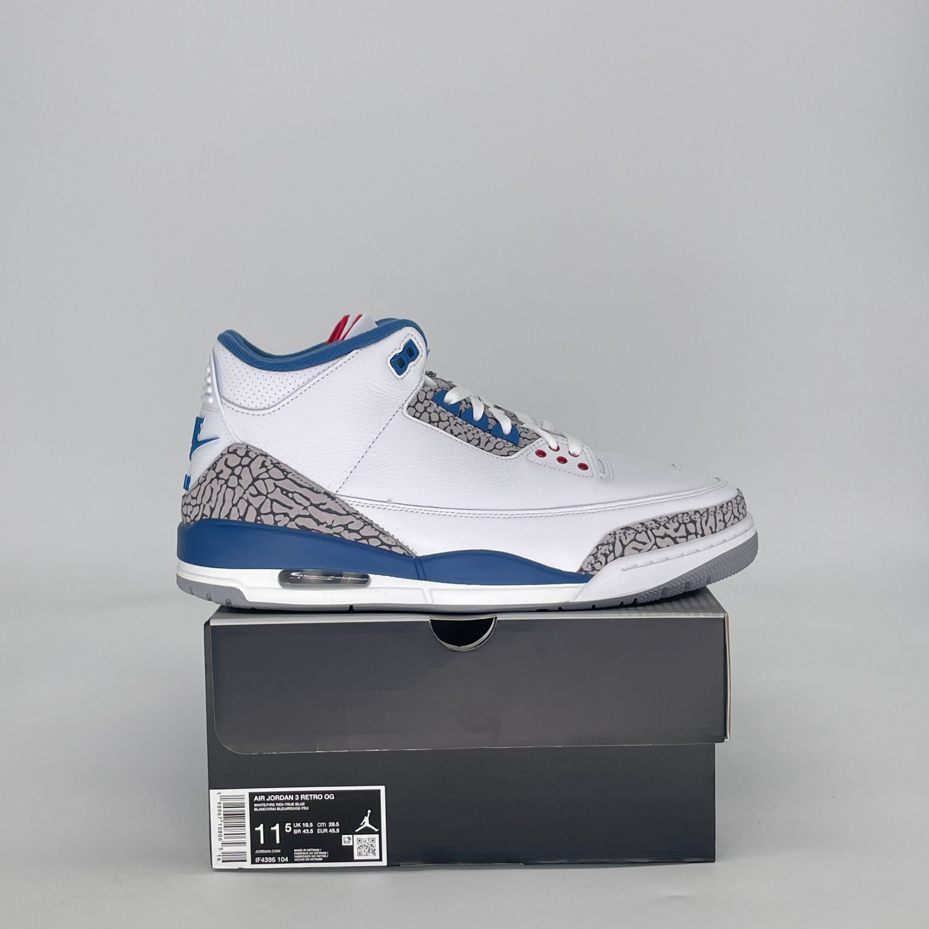 AIR JORDAN 3 TRUE BLUE IF4396-104 SIZE 11.5/13W