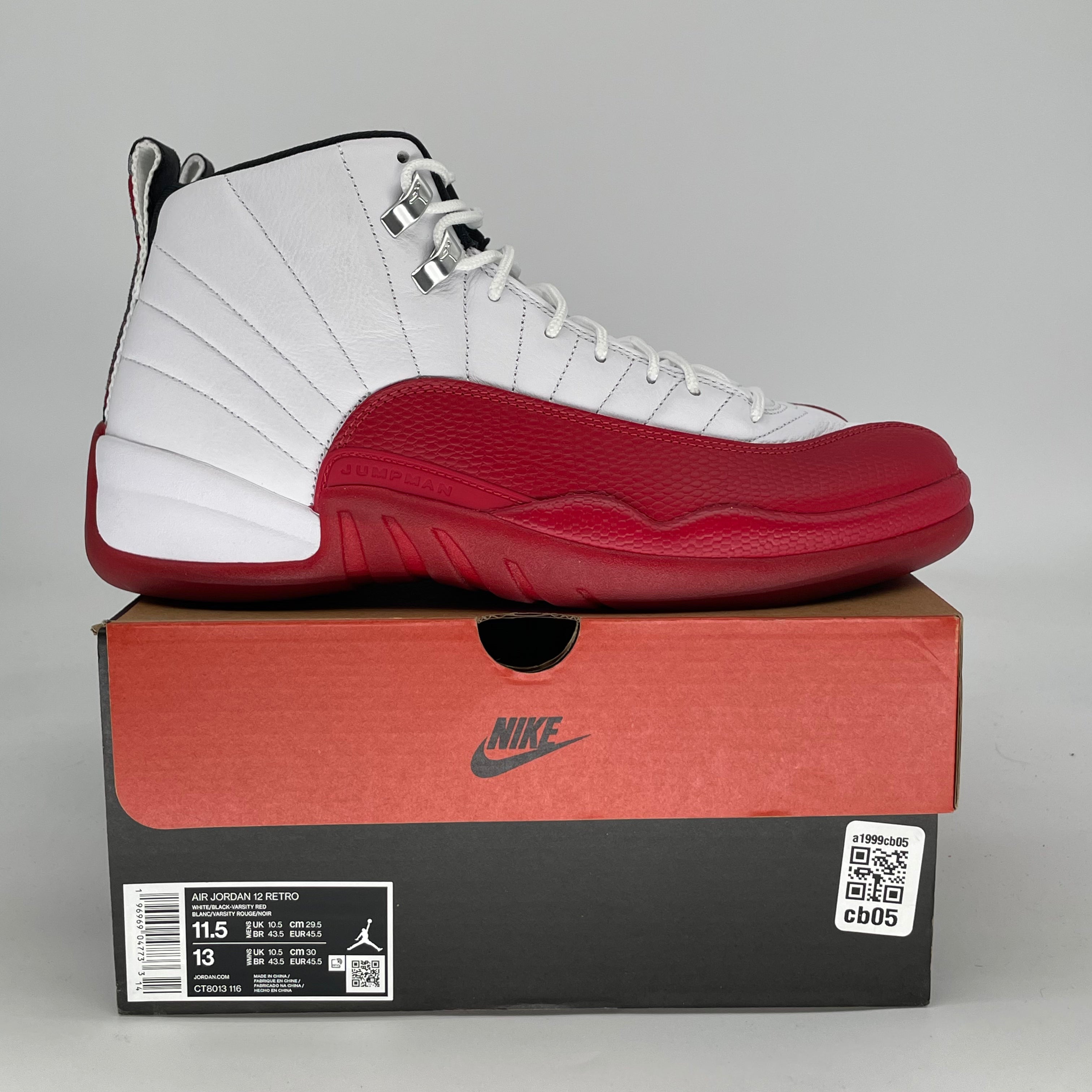 AIR JORDAN 12 CHERRY CT8013-116 SIZE 11.5/13W