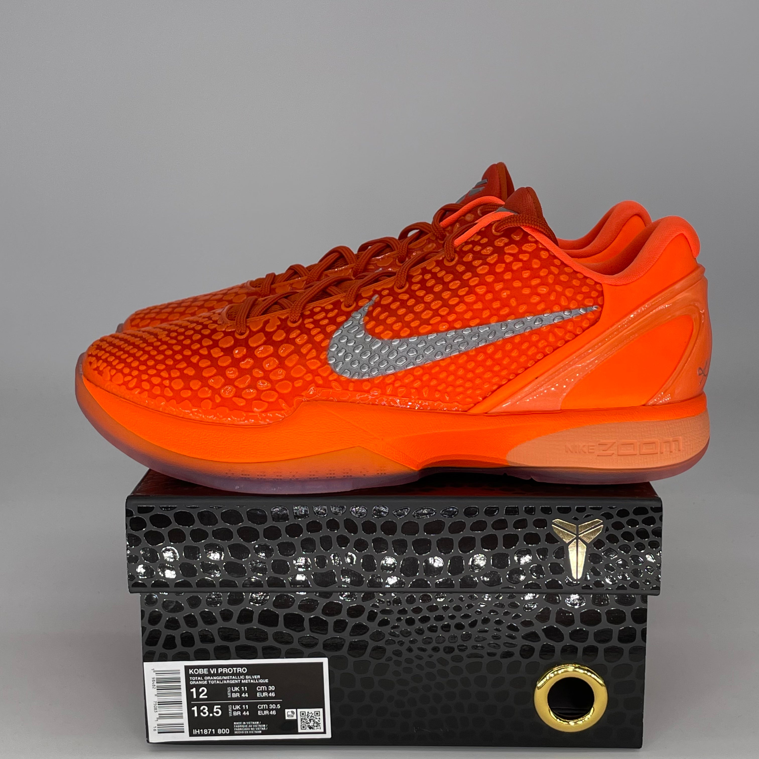NIKE KOBE 6 PROTRO TOTAL ORANGE IH1871-800 SIZE 12/13.5W