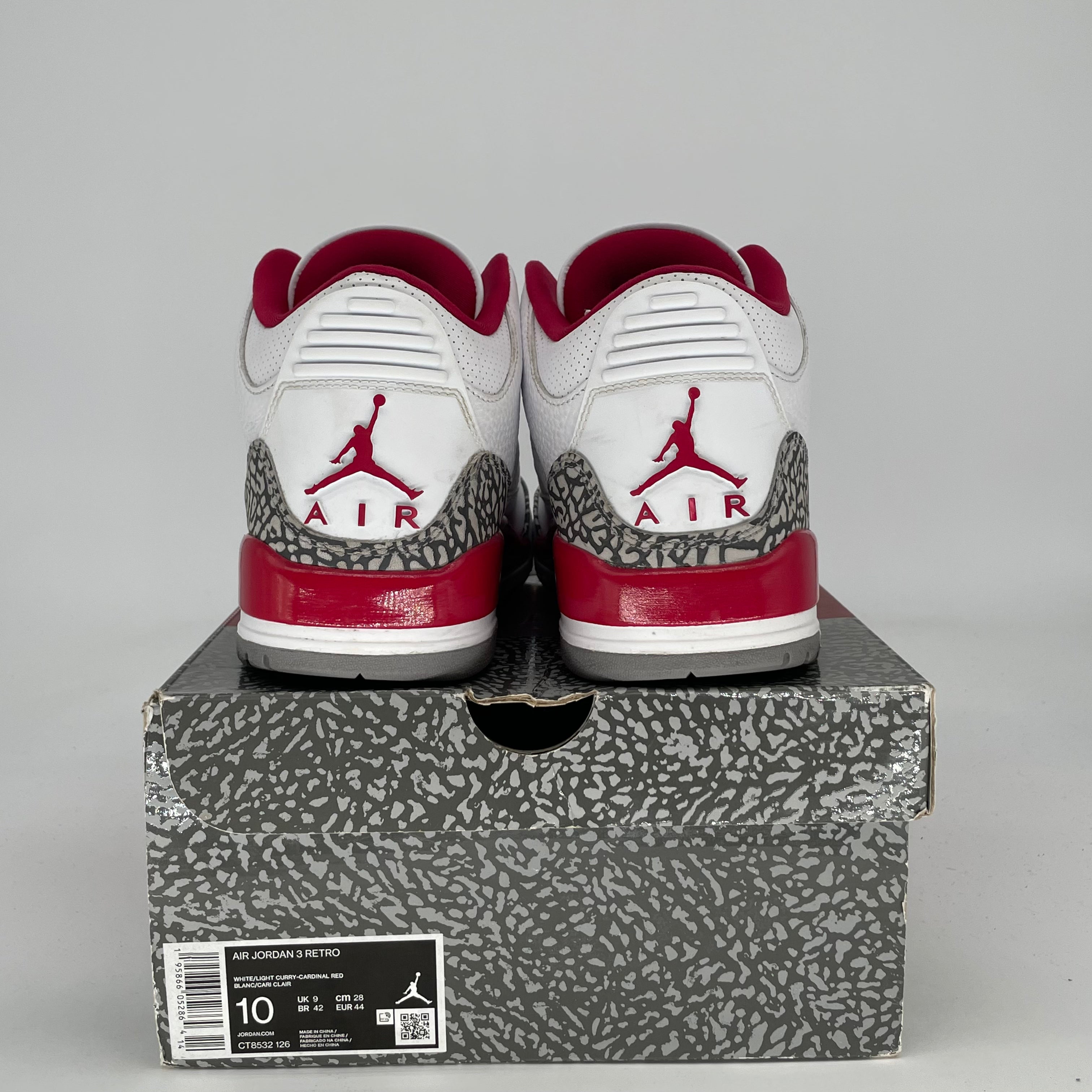 AIR JORDAN 3 CARDINAL RED CT8532-126 SIZE 10/11.5W