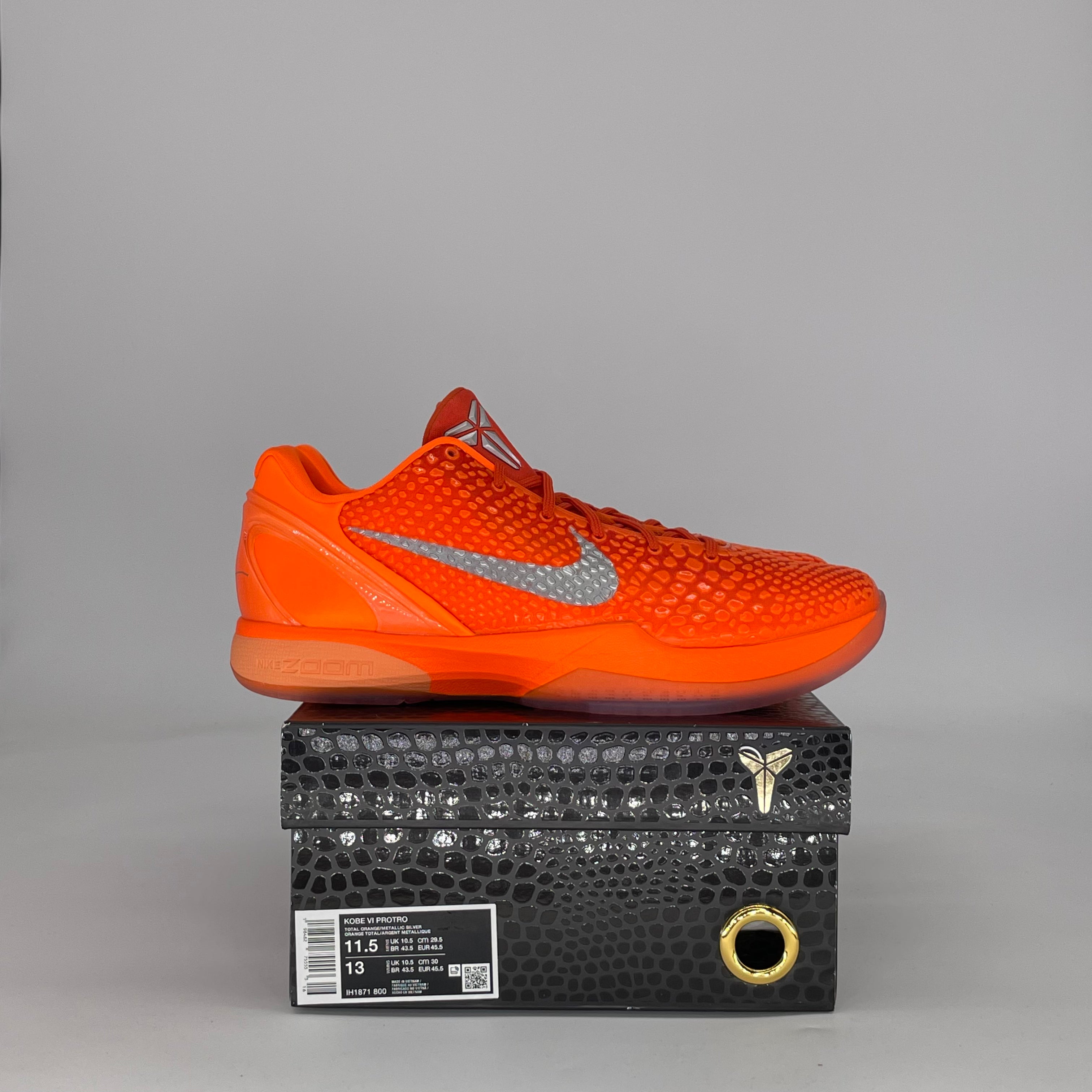 NIKE KOBE 6 PROTRO TOTAL ORANGE IH1871-800 SIZE 11.5/13W