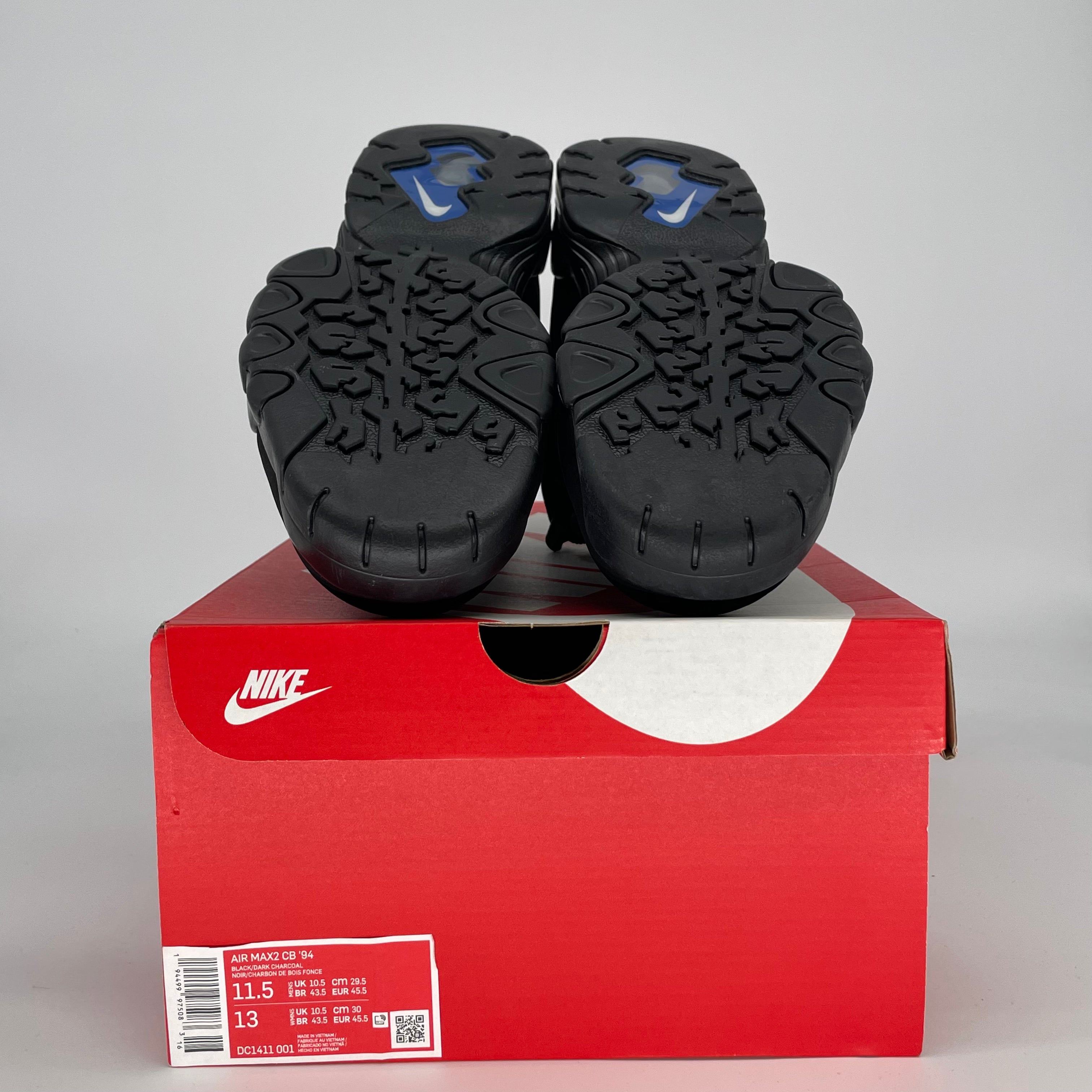 NIKE AIR MAX 2 CB 94 TRIPLE BLACK DC1411-001 SIZE 11.5/13W