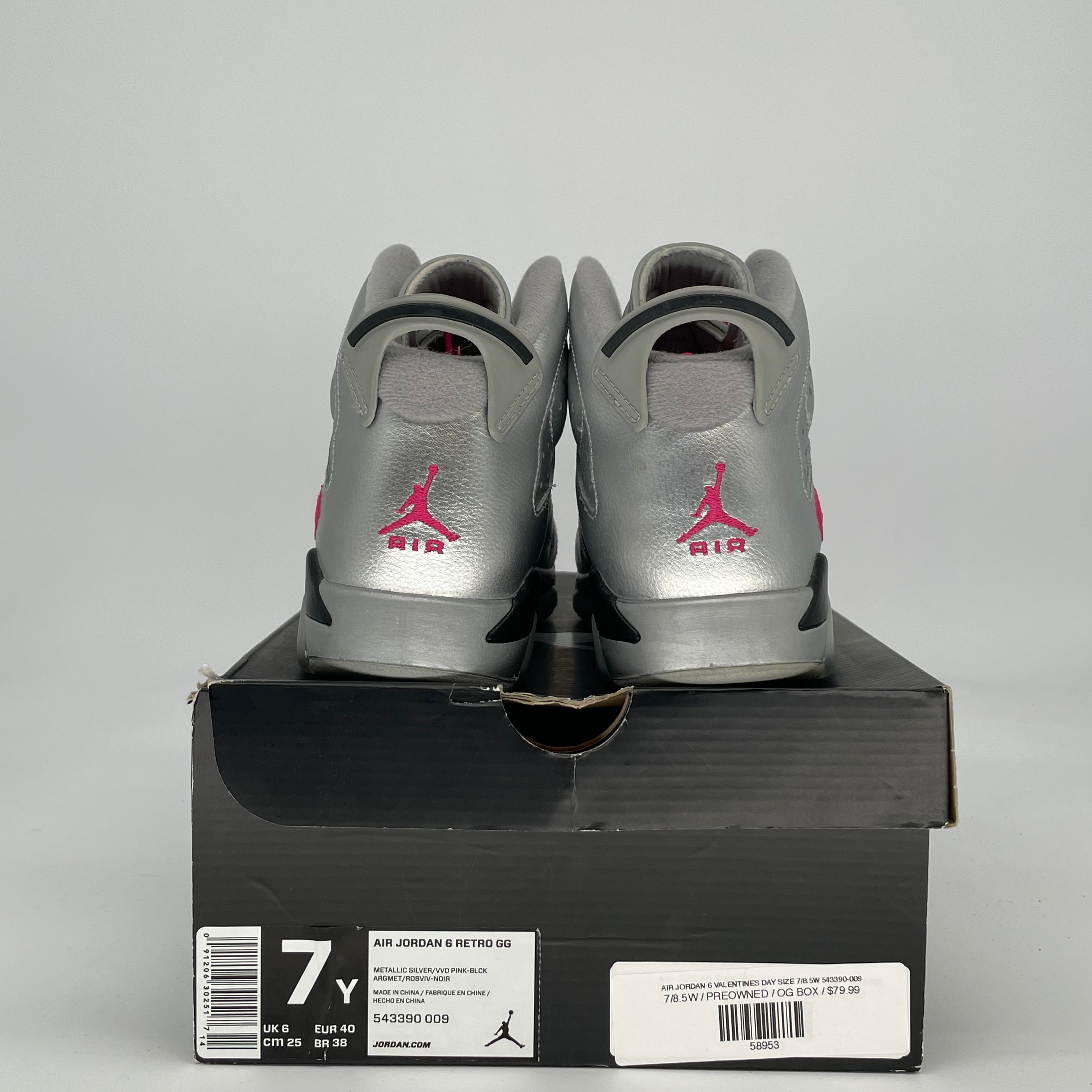 AIR JORDAN 6 VALENTINES DAY SIZE 7/8.5W 543390-009