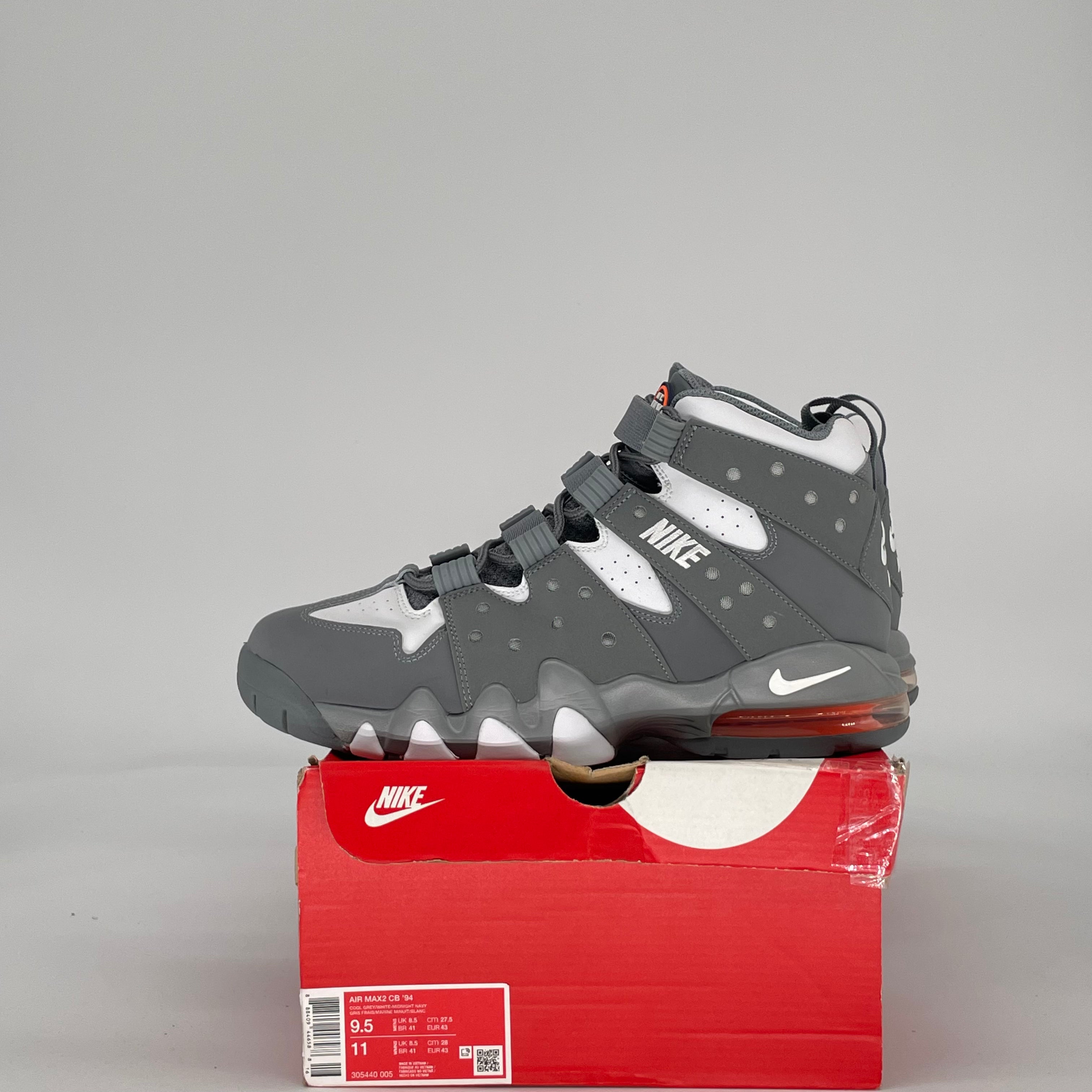NIKE AIR MAX 2 CB 94 COOL GREY WHITE 305440-005 SIZE 9.5/11W