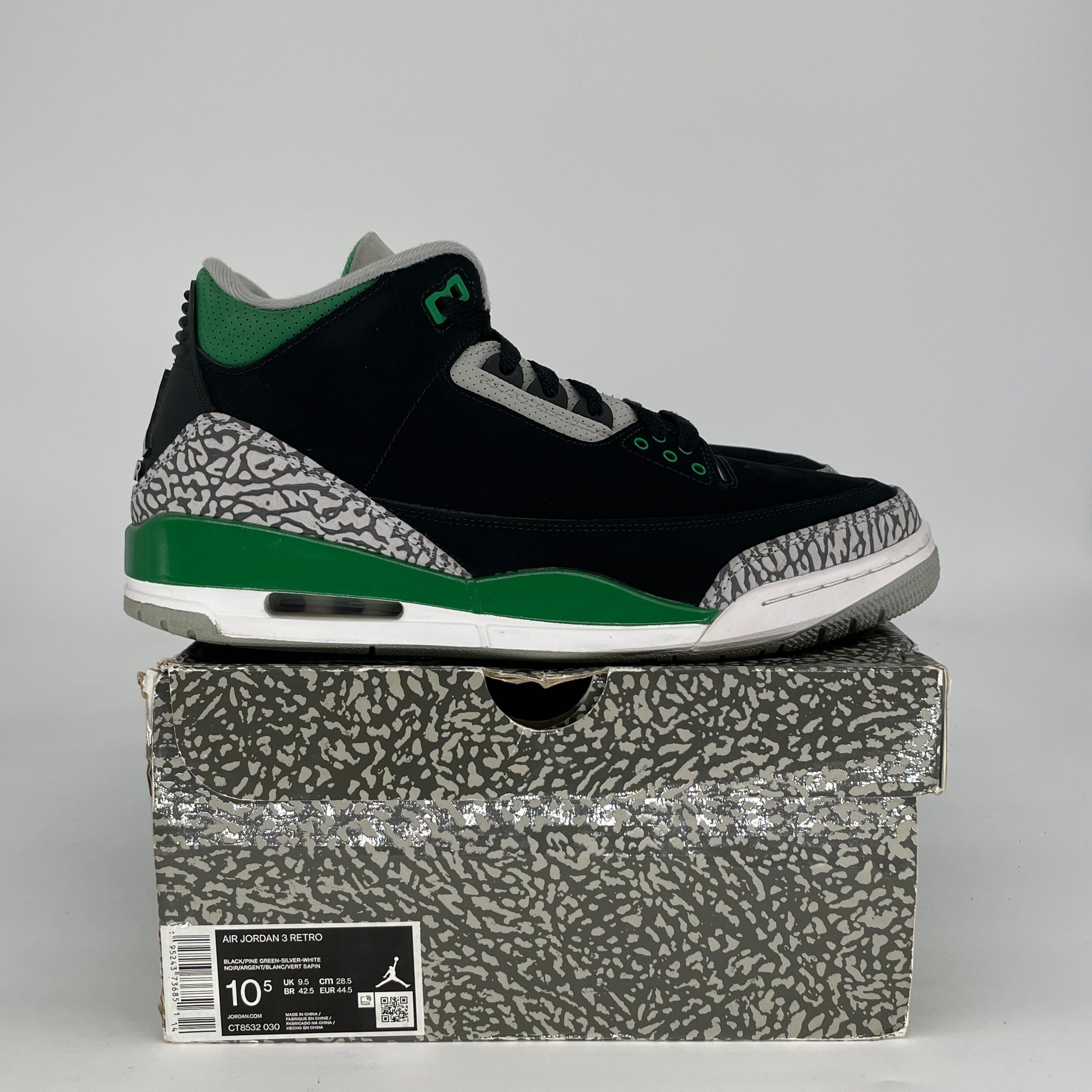 AIR JORDAN 3 PINE GREEN CT8532-030 SIZE 10.5/12W