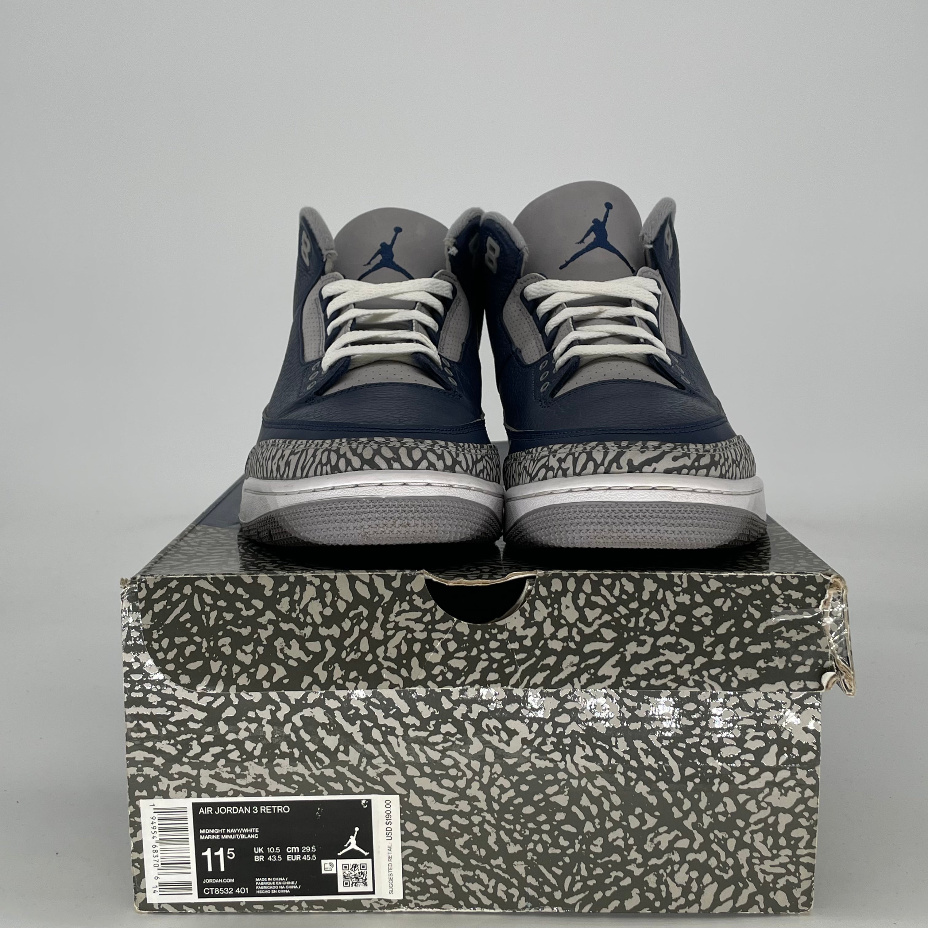AIR JORDAN 3 GEORGETOWN CT8532-401 SIZE 11.5/13W